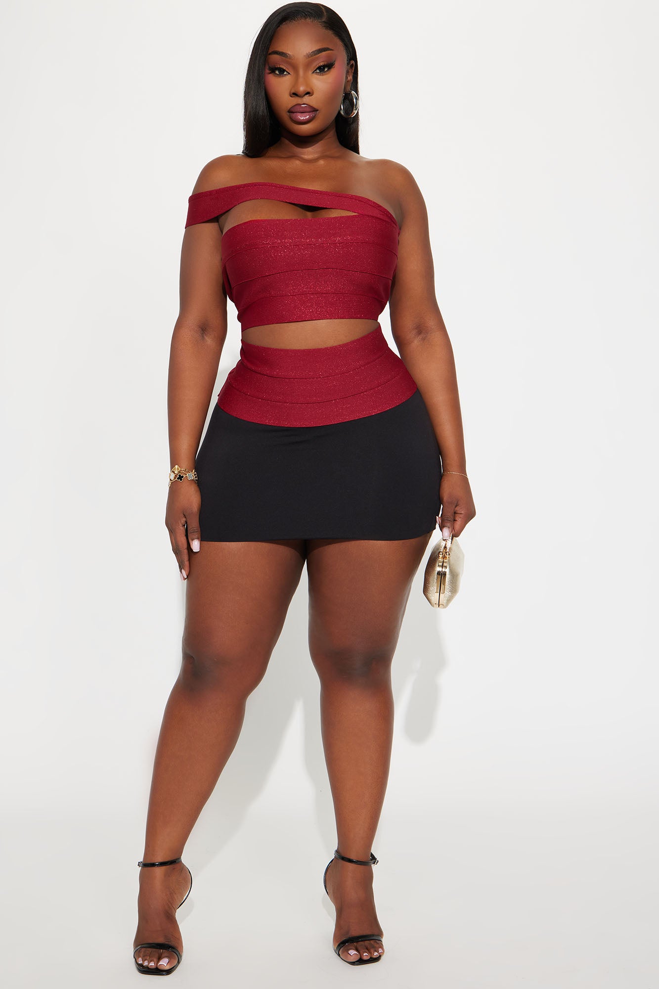 Mari Cut Out Bandage Top - Red