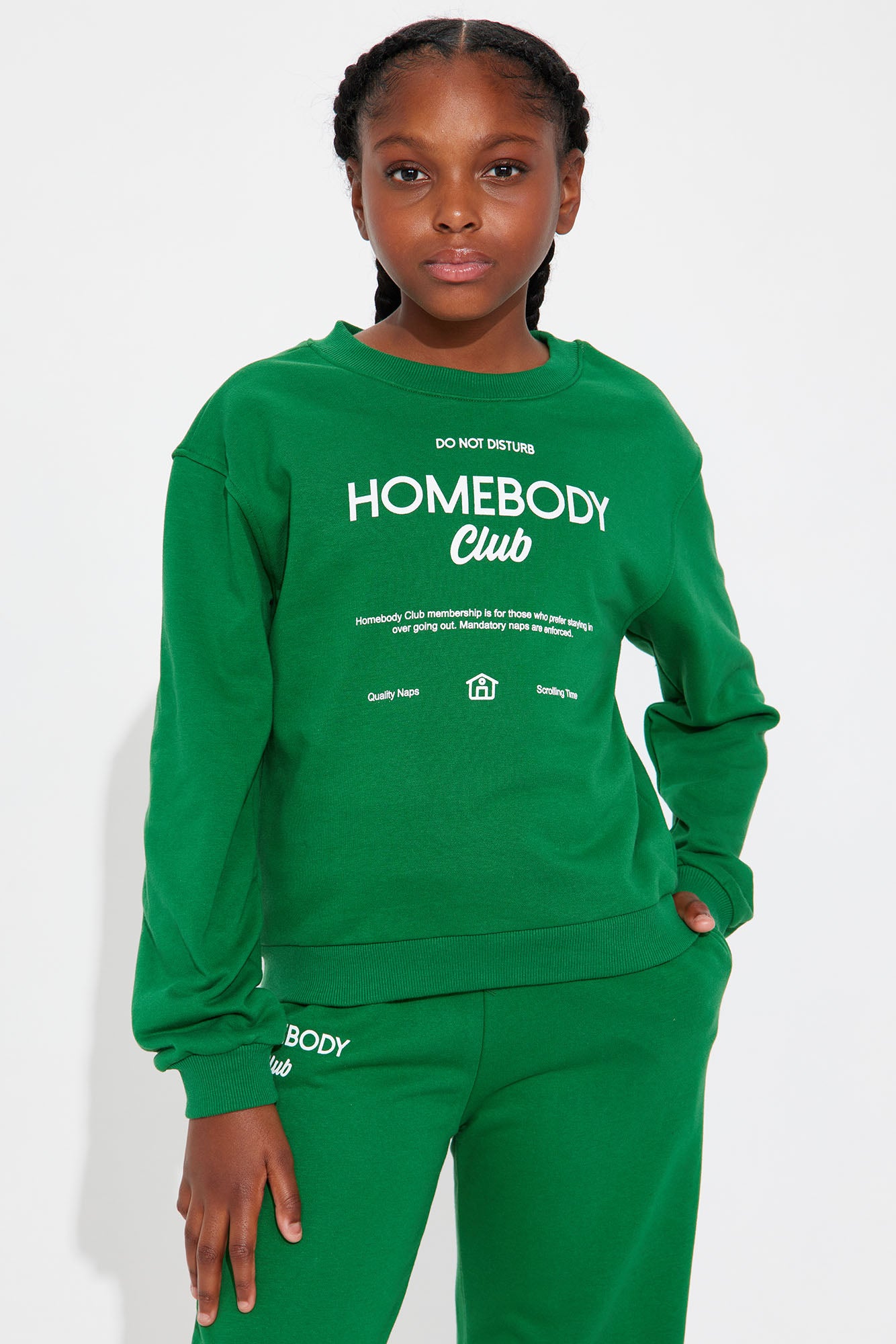 Mini Homebody Club Jogger Set - Kelly Green