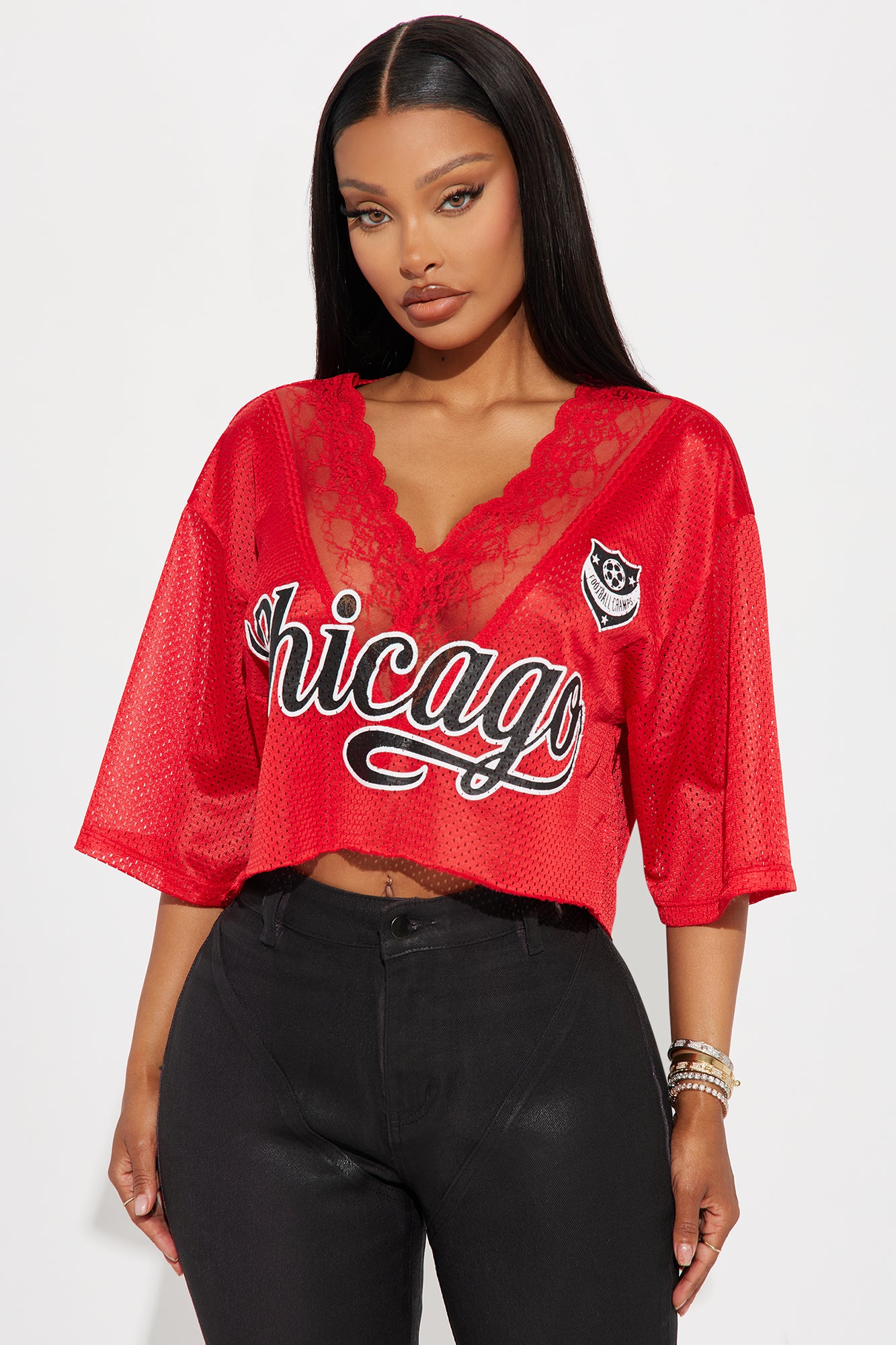 Chi Town Jersey Tee - Red/Black