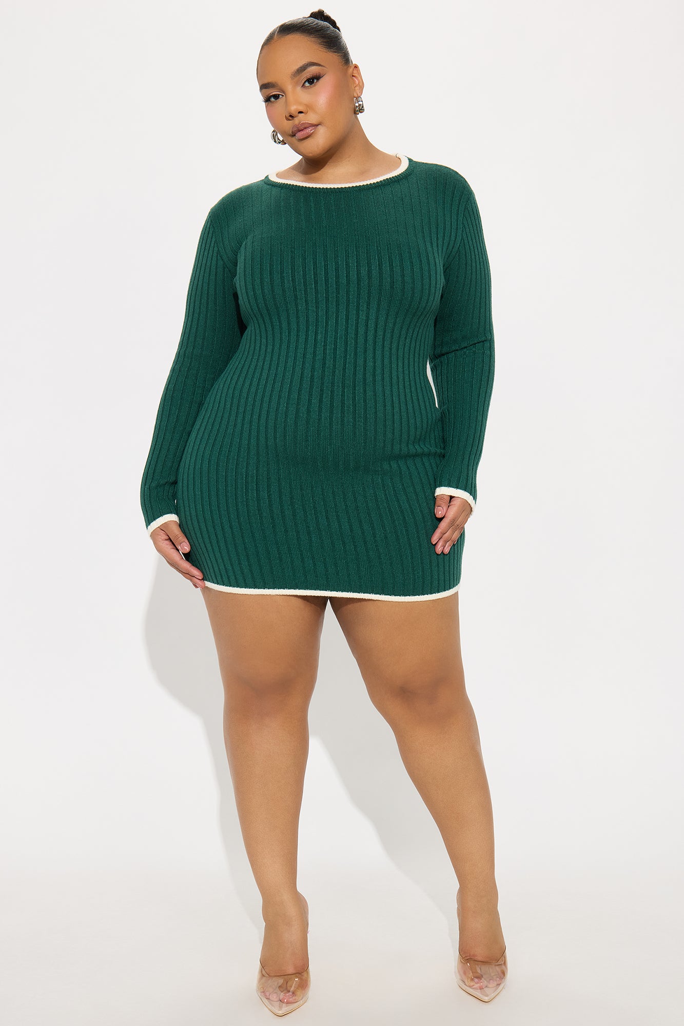 Keep Warm Sweater Mini Dress - Hunter