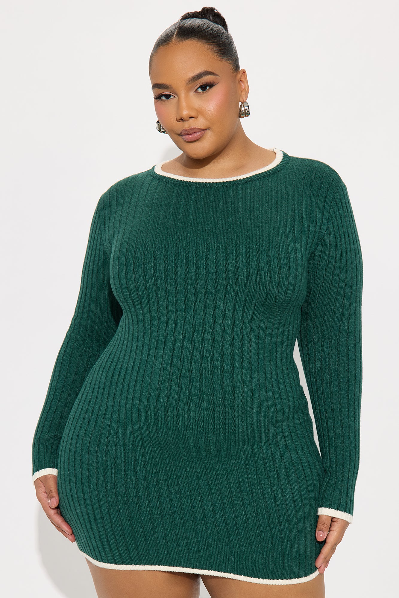 Keep Warm Sweater Mini Dress - Hunter