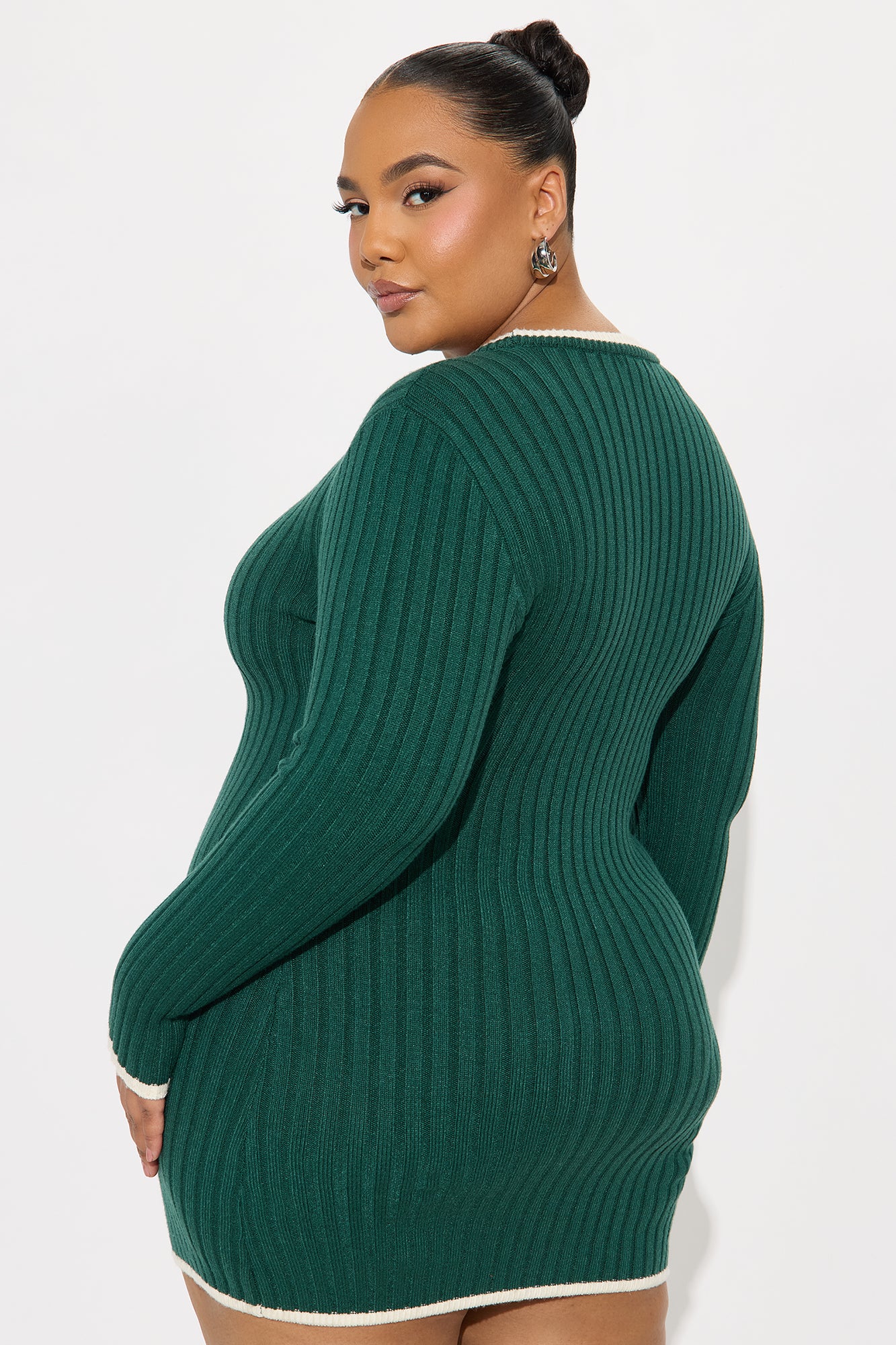 Keep Warm Sweater Mini Dress - Hunter
