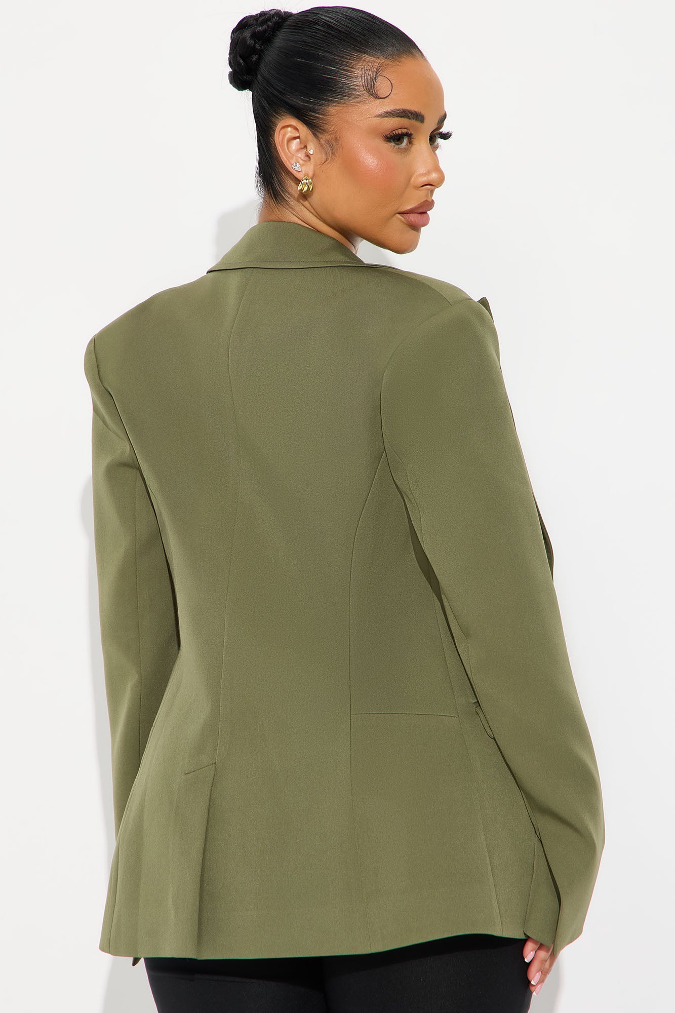 Kendall Hourglass Fitted Blazer - Olive