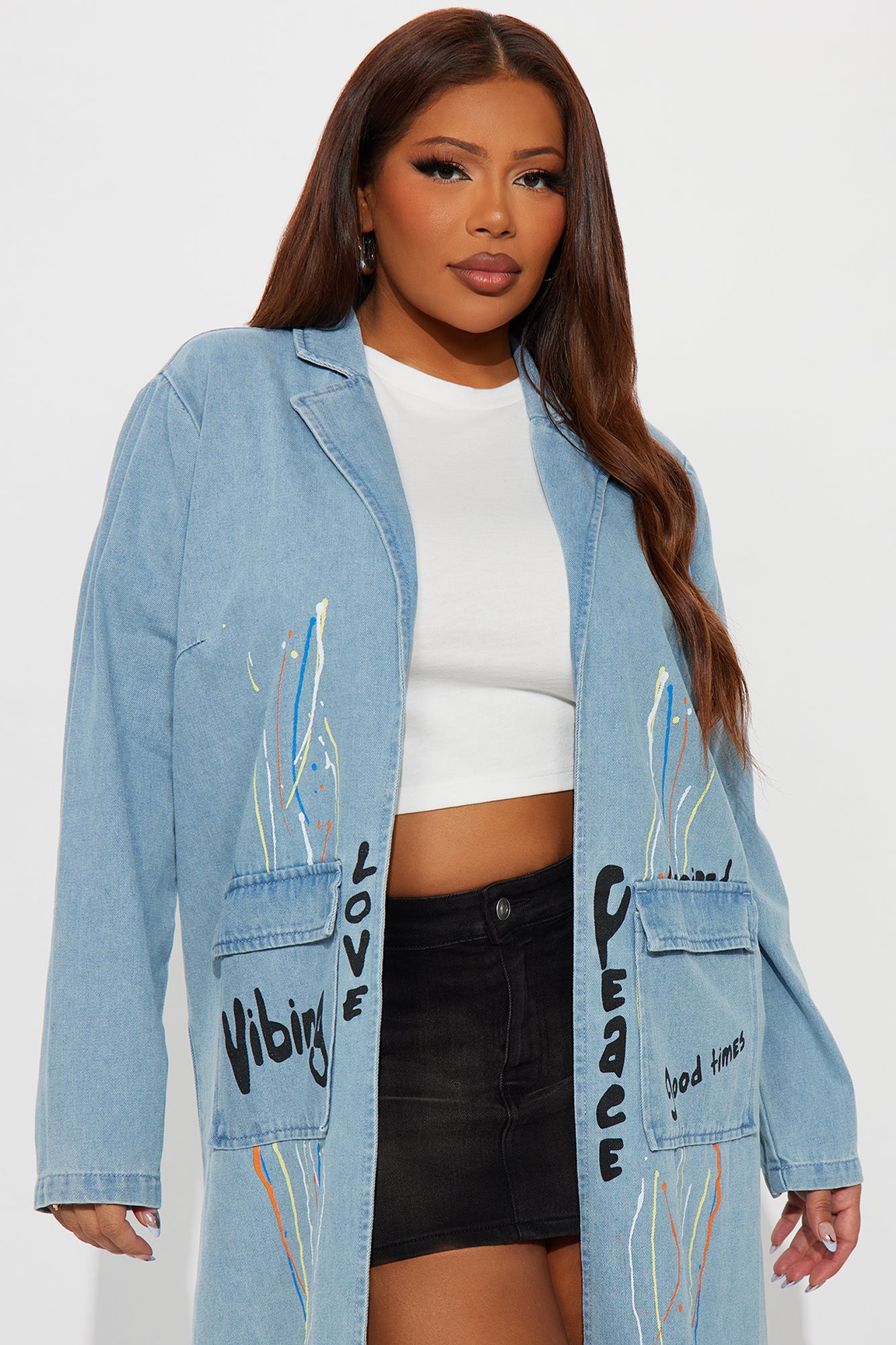 Be Inspired Denim Trench - Light Blue Wash