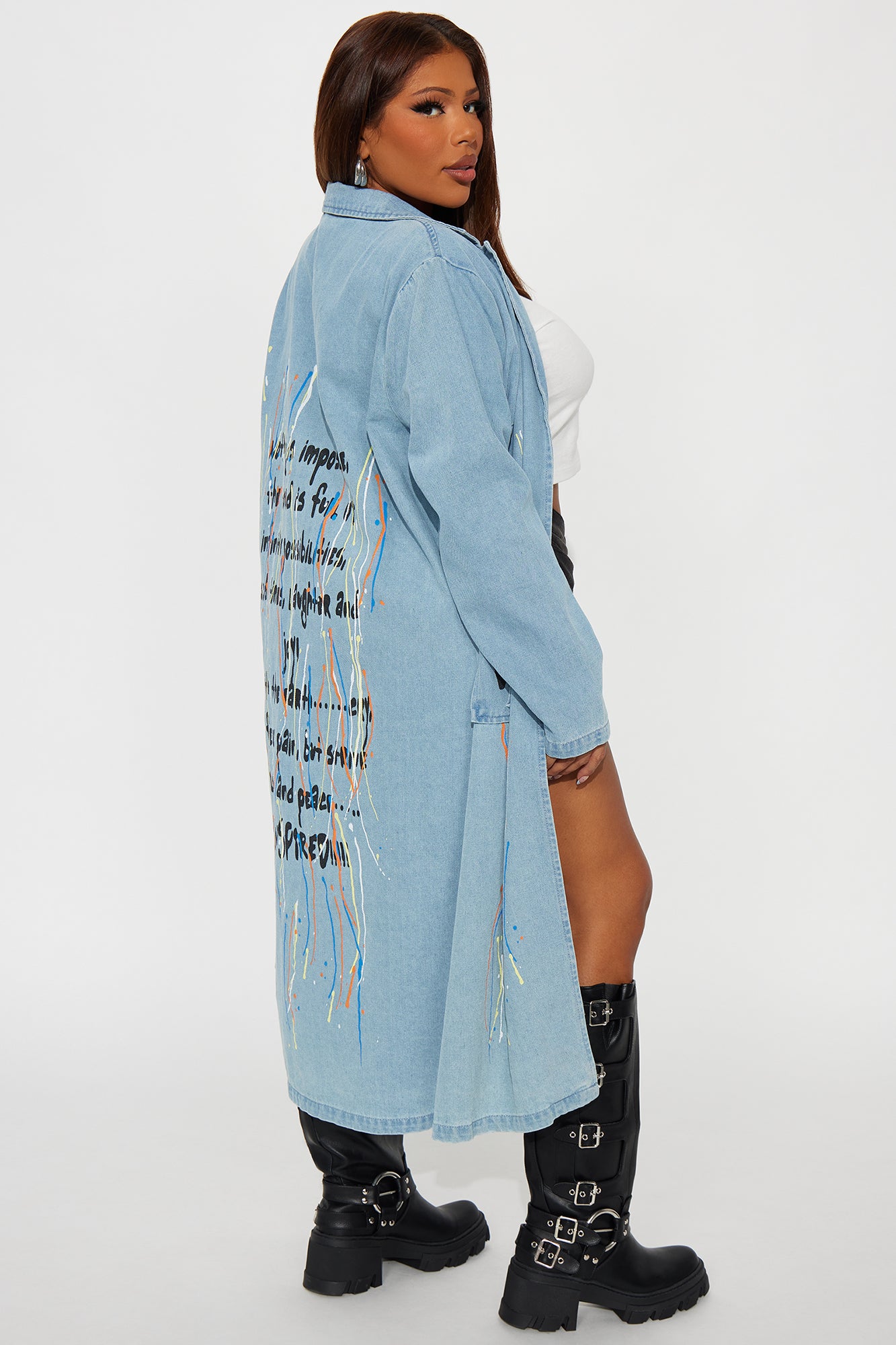 Be Inspired Denim Trench - Light Blue Wash