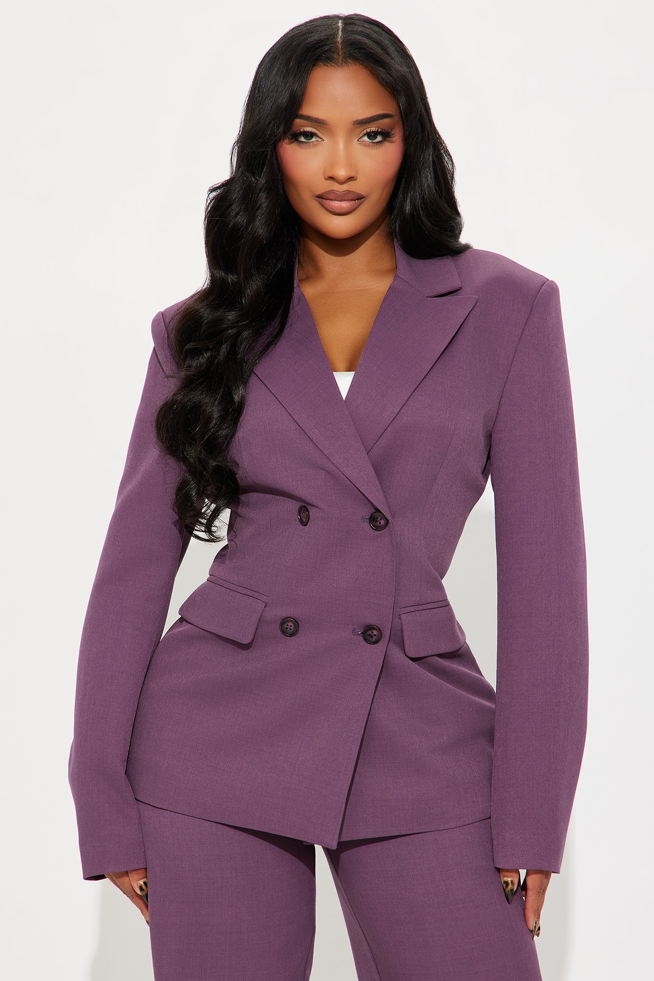 Ruby Blazer Pant Set - Plum