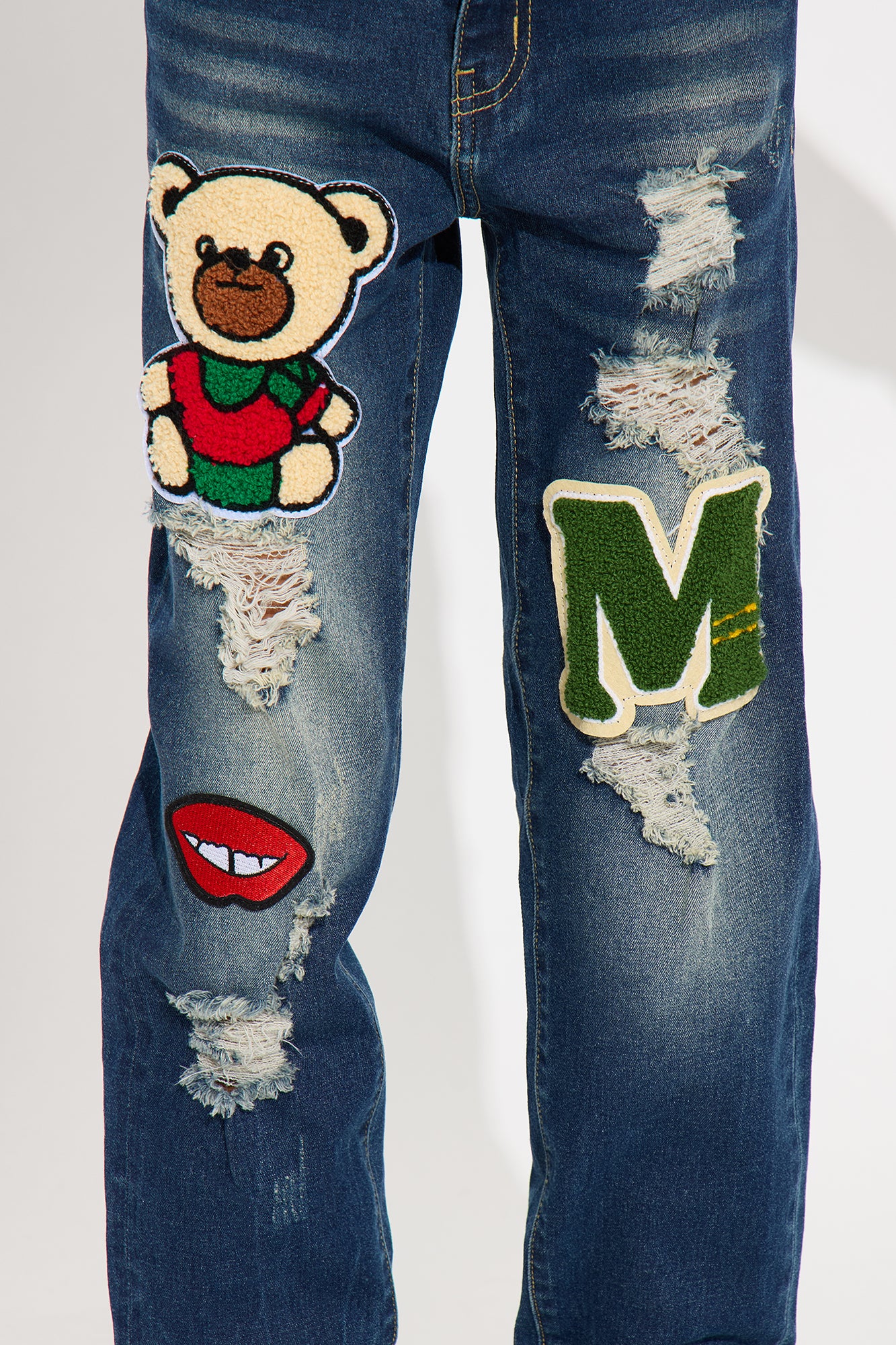 Mini Booked And Busy Distressed Jeans - Medium Wash