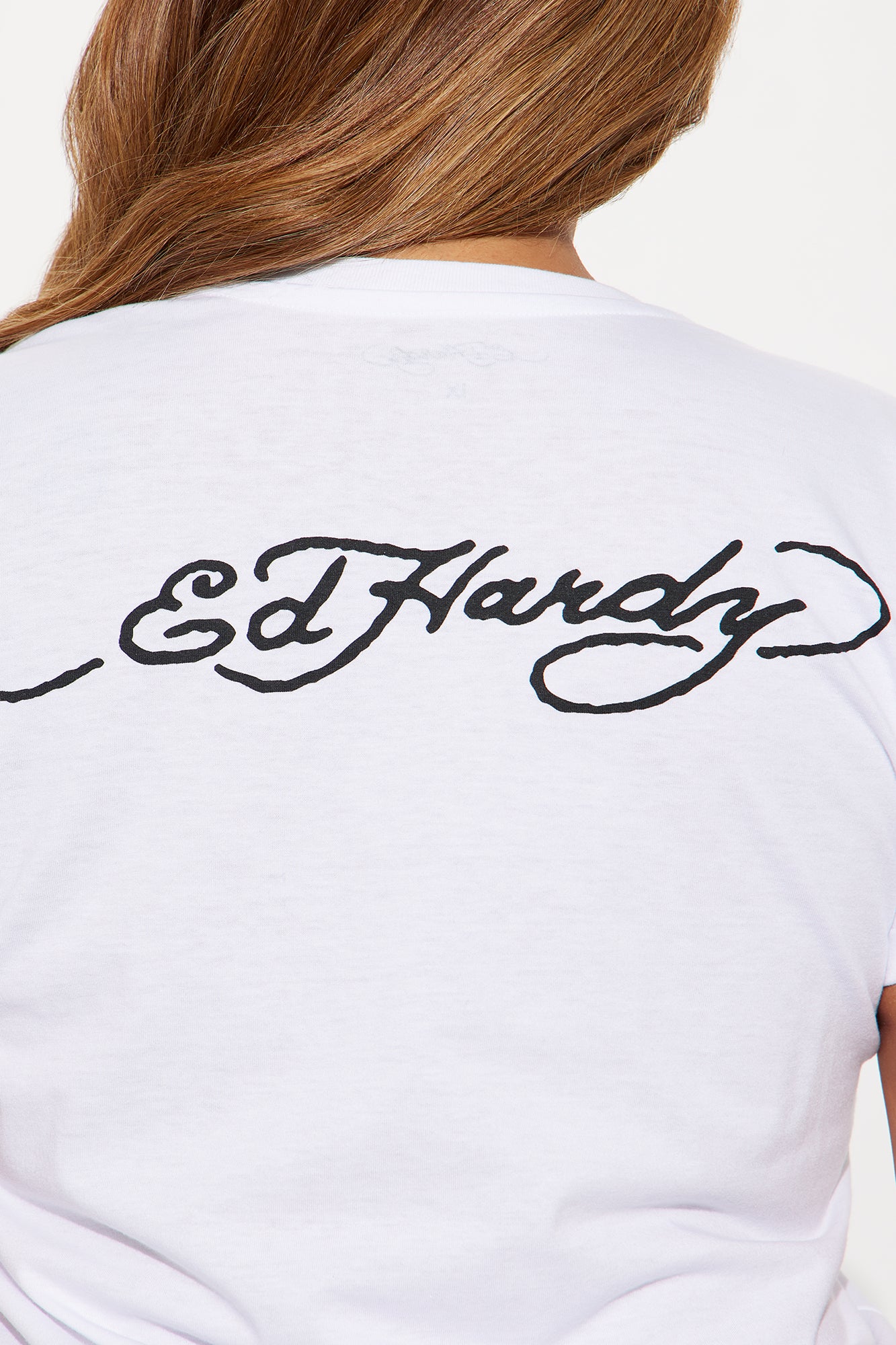 Ed Hardy Dagger And Rose Fitted Tee - White
