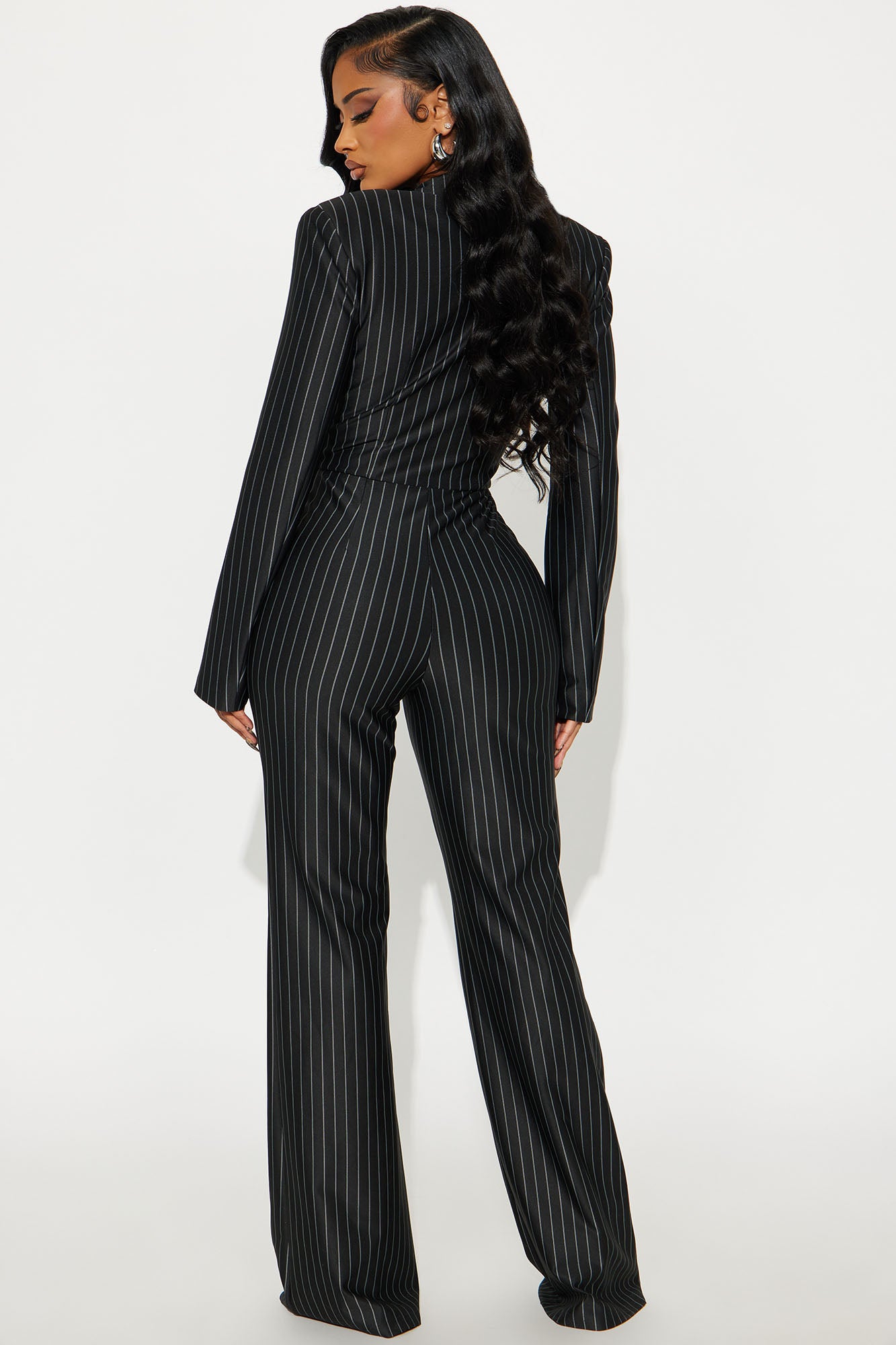 Cydnee Pinstripe Jumpsuit - Black