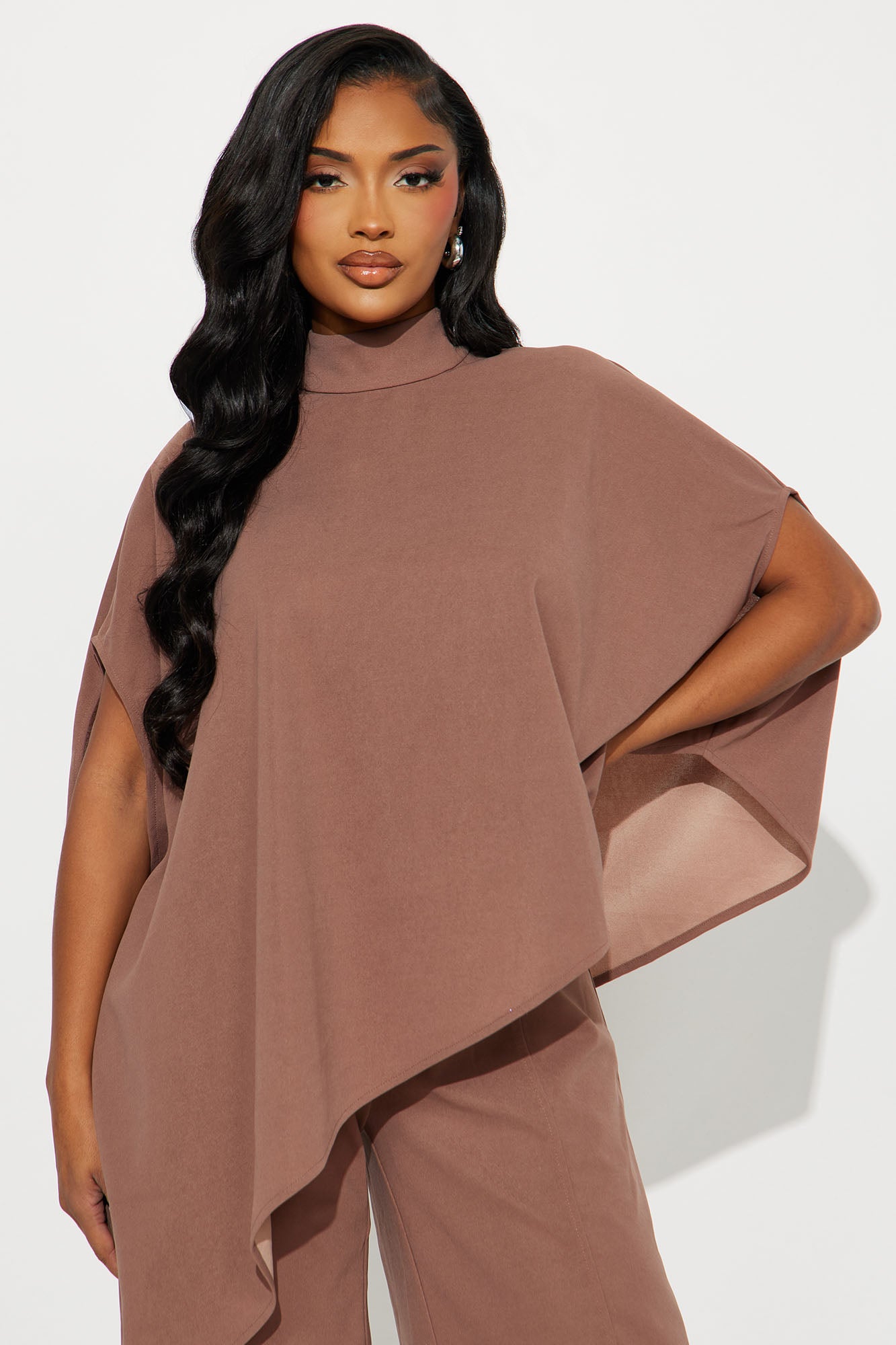 Diana Draped Pant Set - Mocha