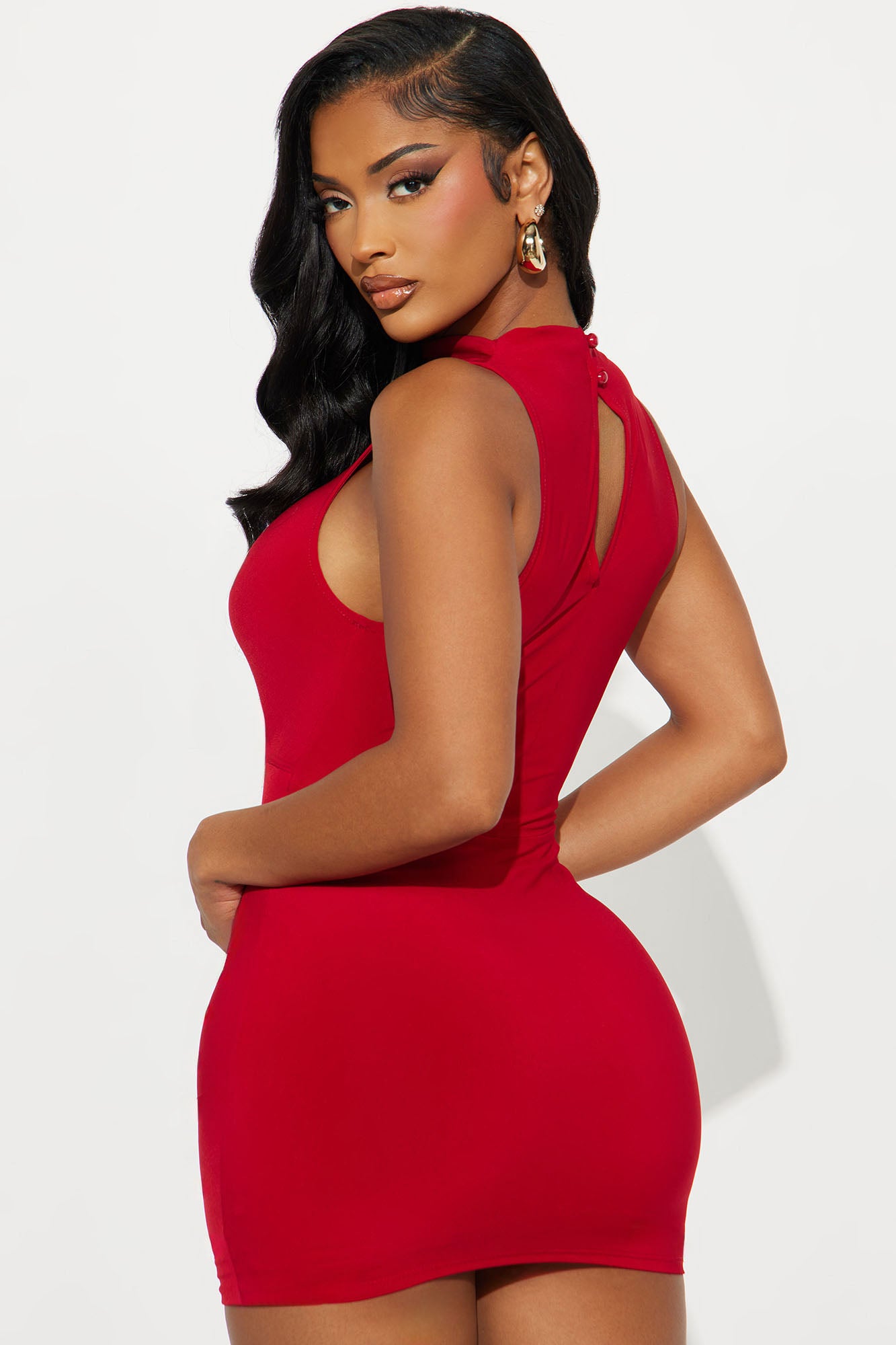 Love Me Ruched Mini Dress - Red