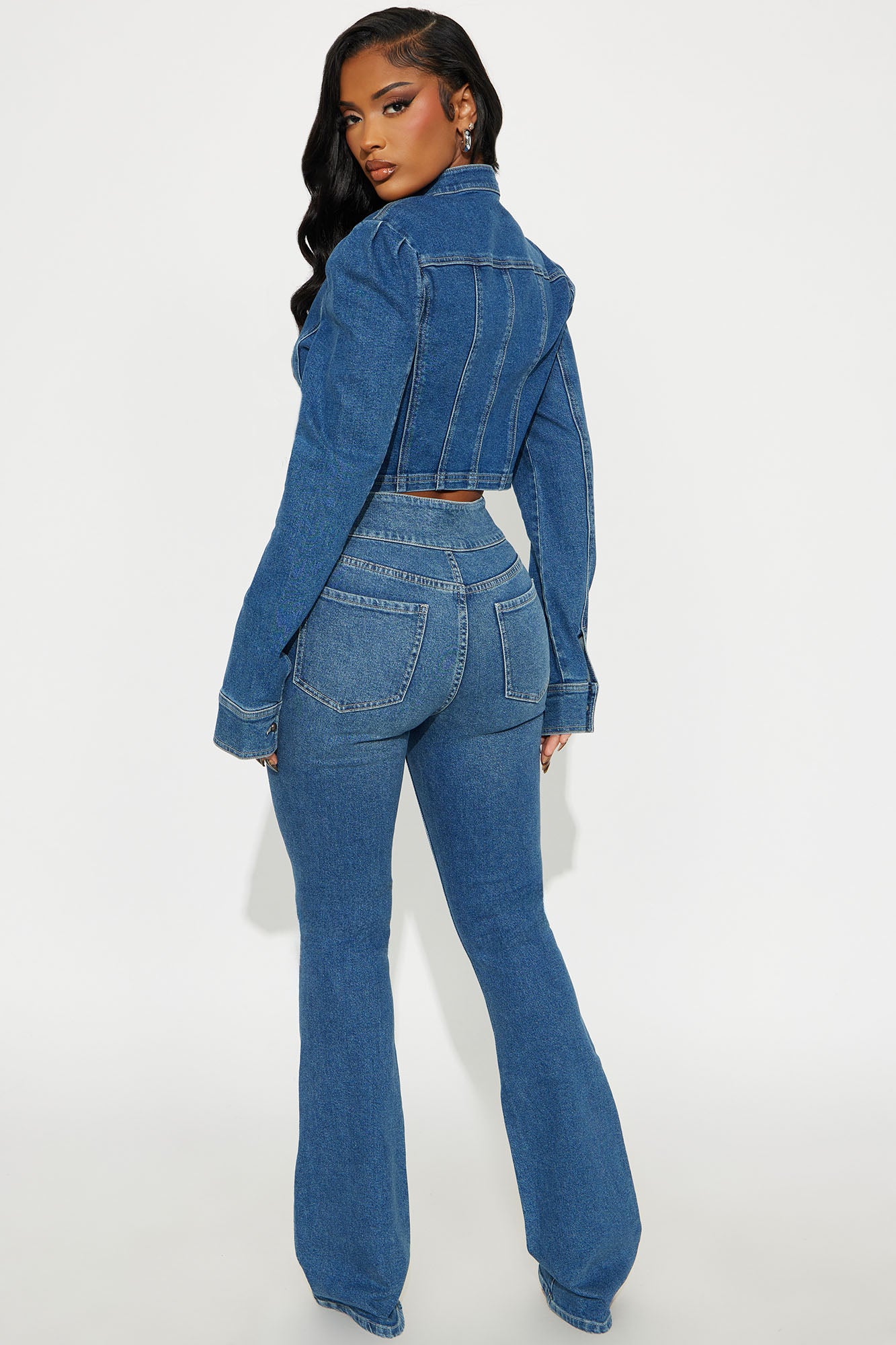 Jocelyn Denim Pant Set - Medium Wash
