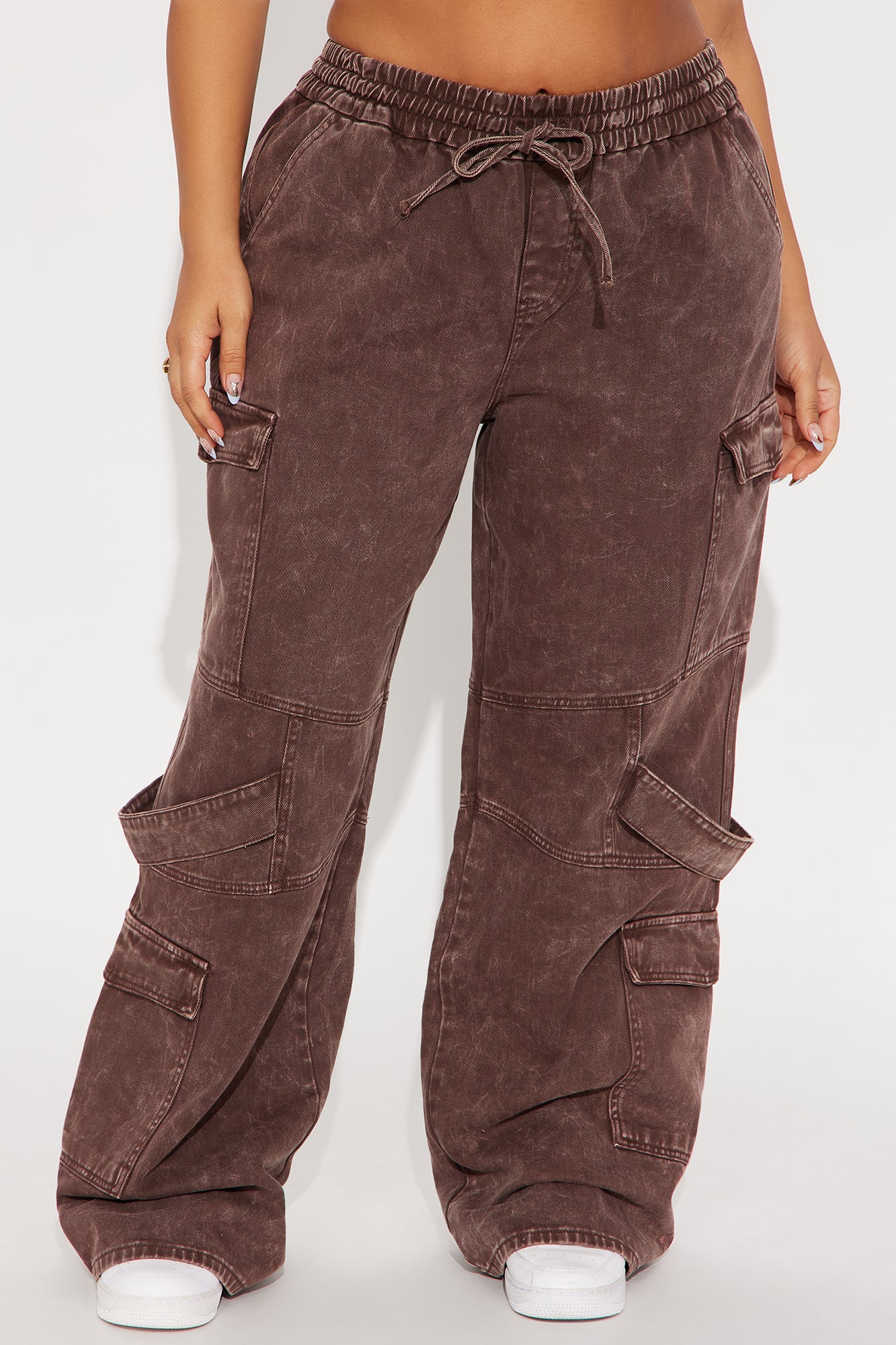 Know What To Do Non Stretch Cargo Jean - Brown