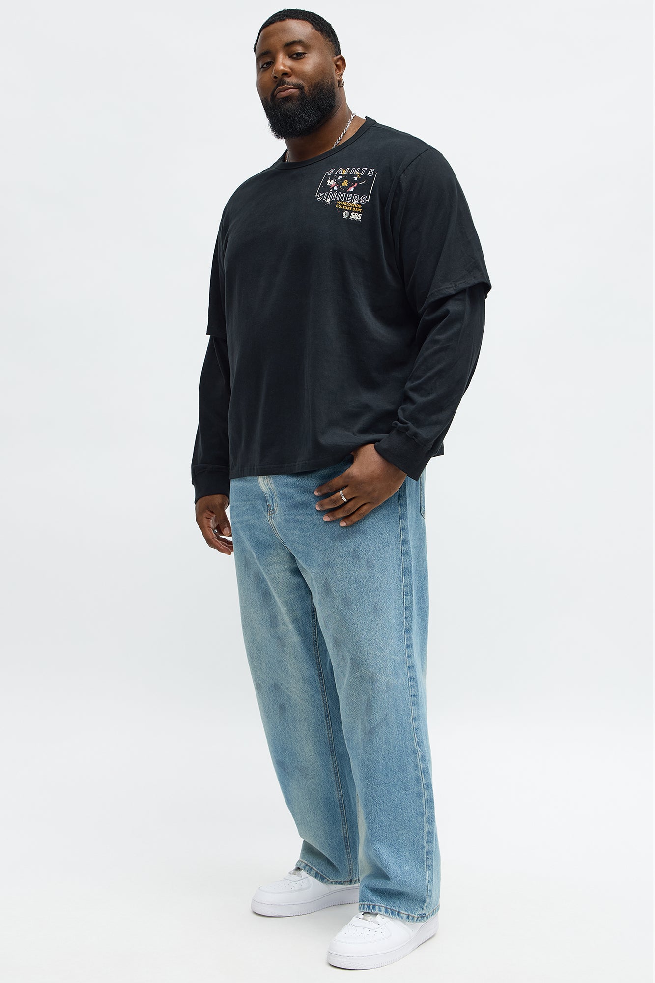 Saints Sinners Twofer Tee - Black