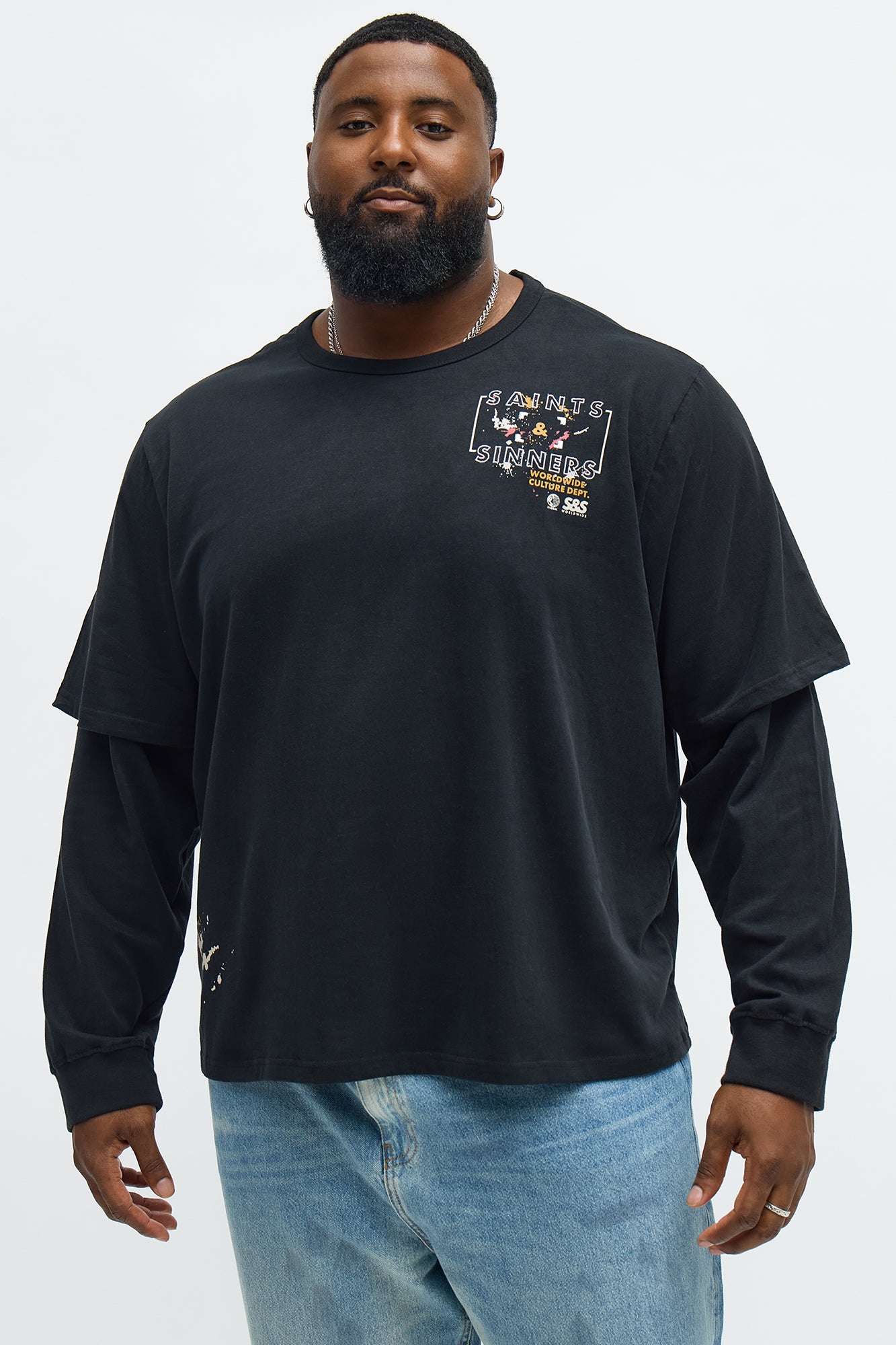 Saints Sinners Twofer Tee - Black