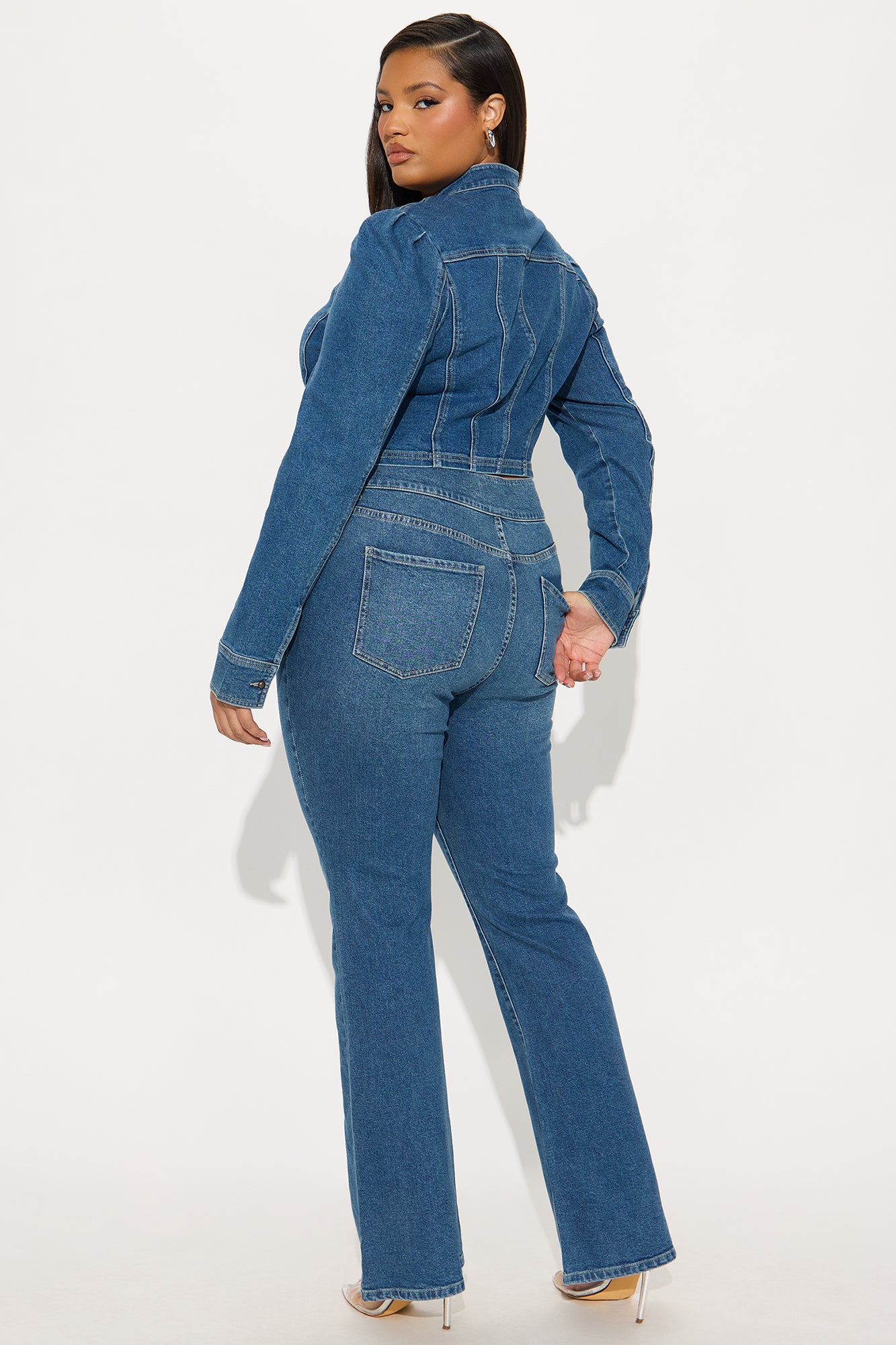 Jocelyn Denim Pant Set - Medium Wash