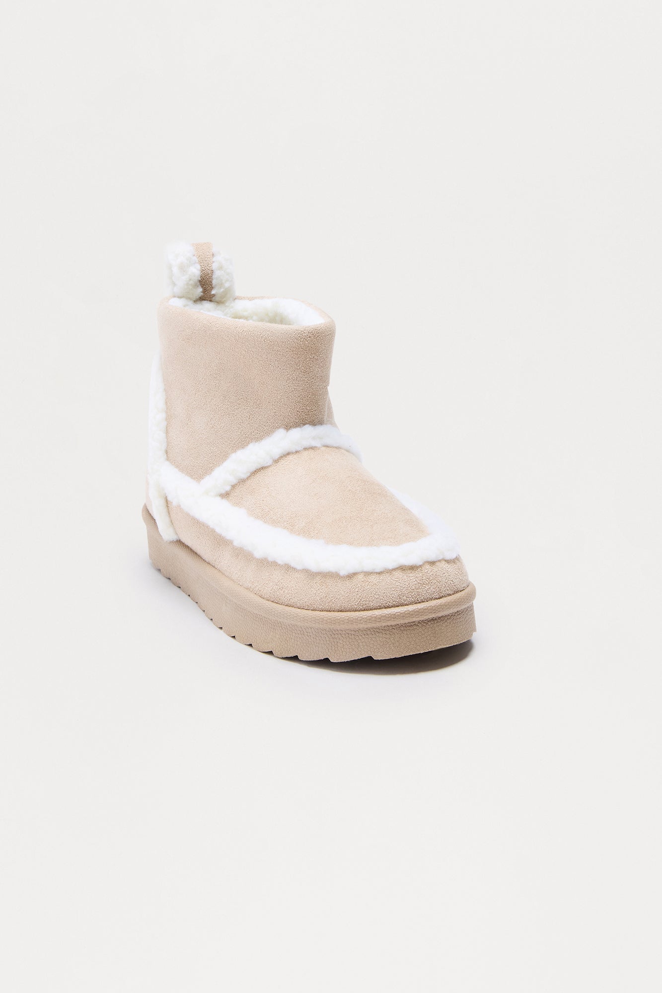 Rockies Fur Trim Booties - Nude
