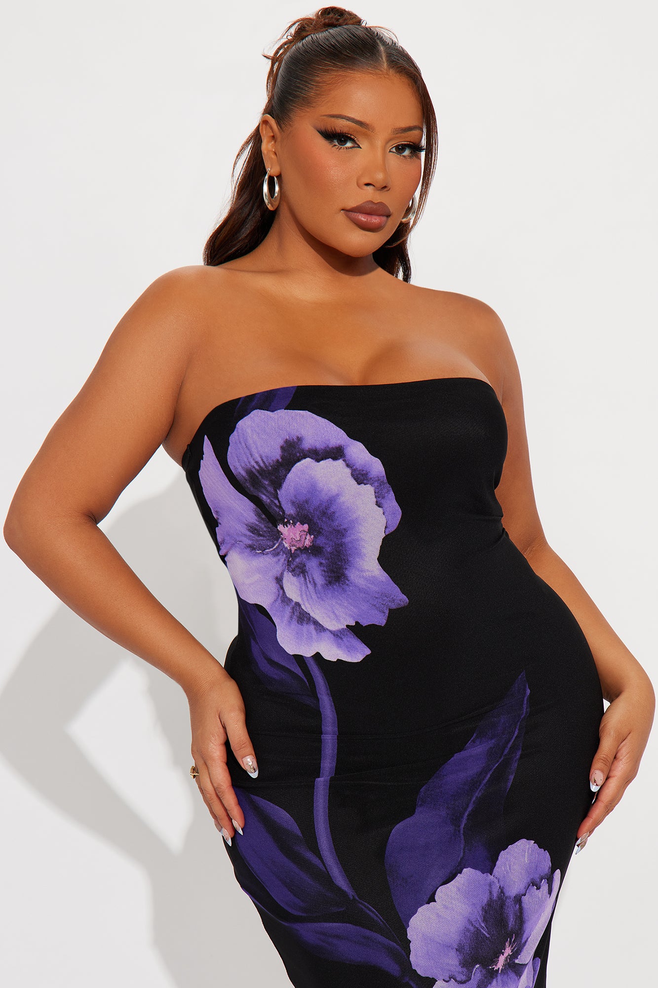 Anabelle Mesh Maxi Dress - Purple/combo