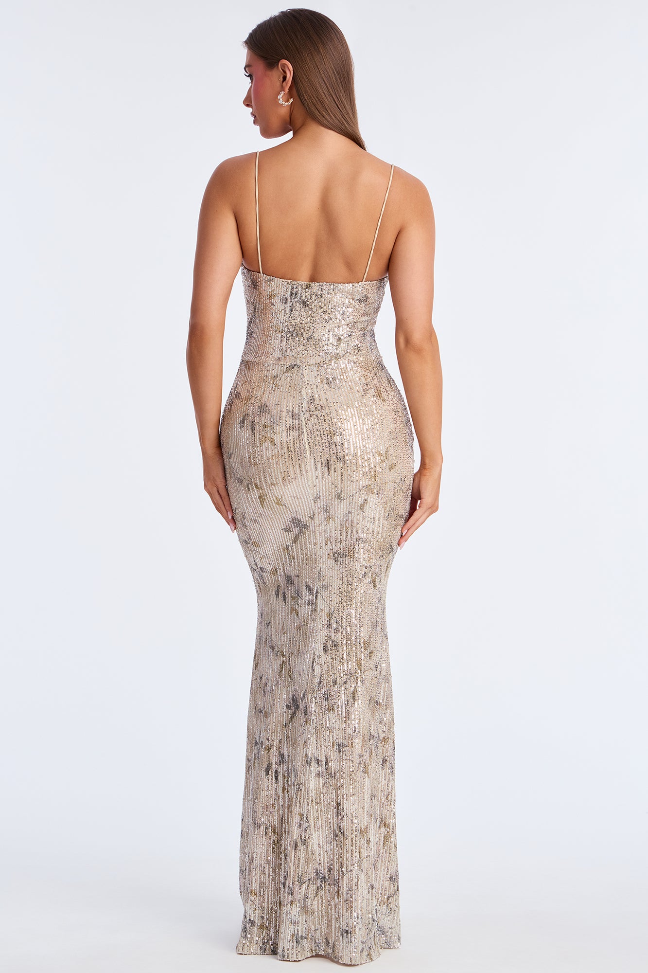 Sugar And Shine Sequin Gown - Gold/combo