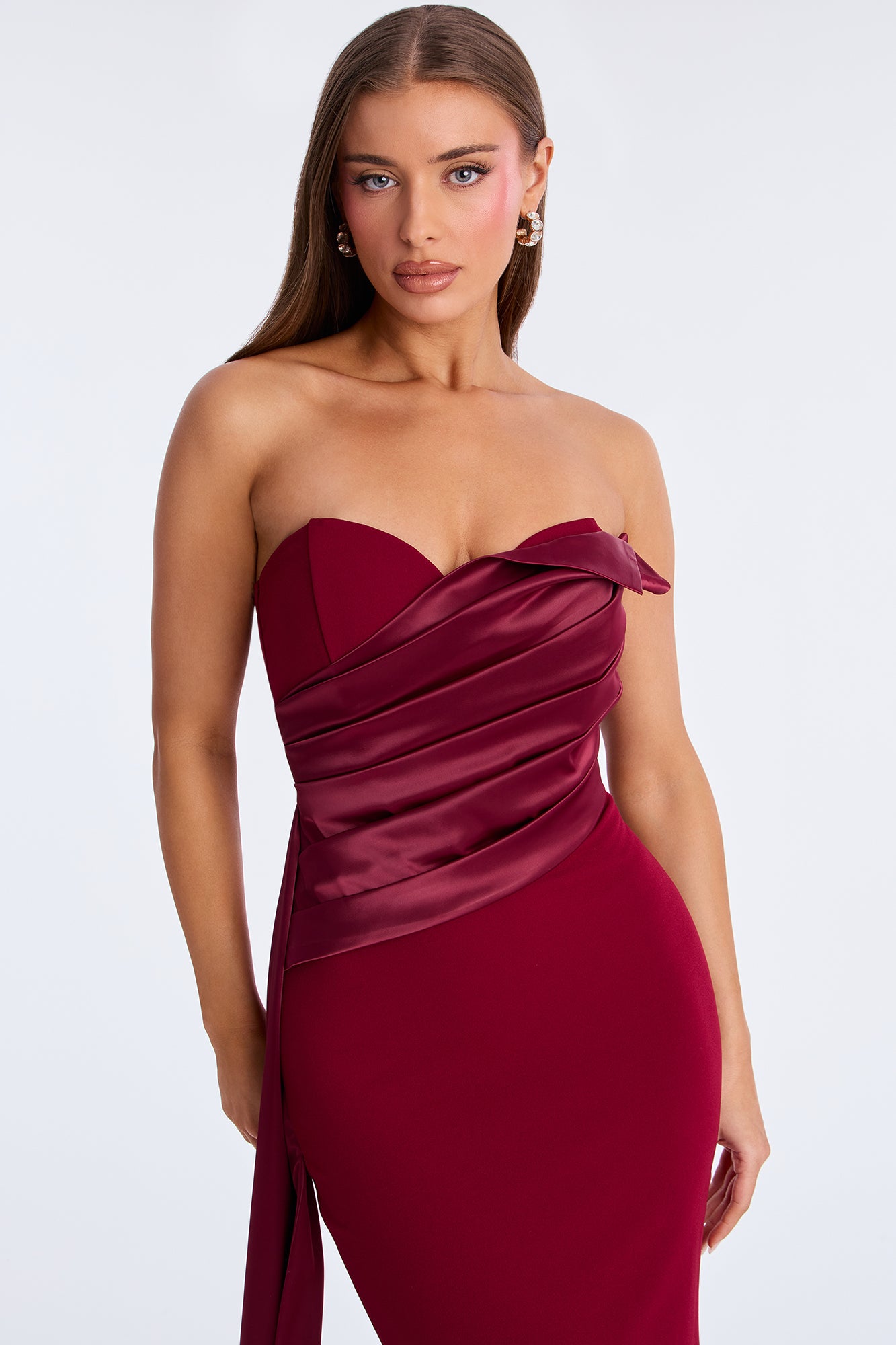 Katarina Maxi Gown Dress - Burgundy