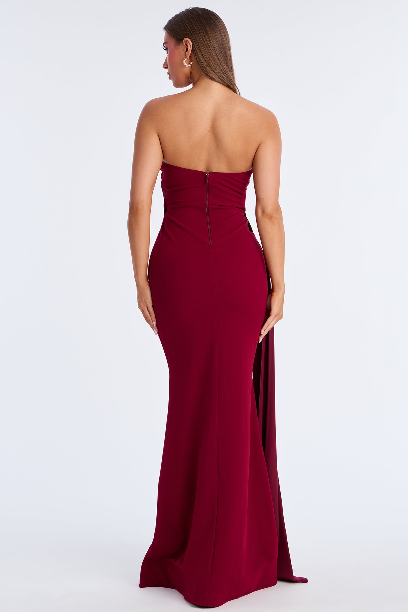 Katarina Maxi Gown Dress - Burgundy