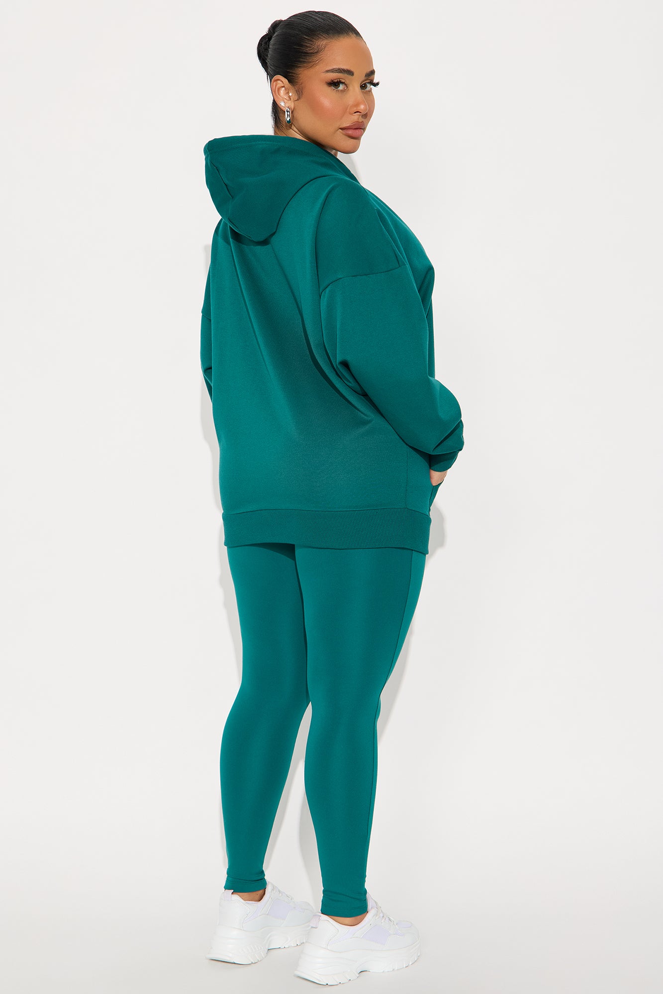 Beckham Zip Up Fleece Pant Set - Hunter