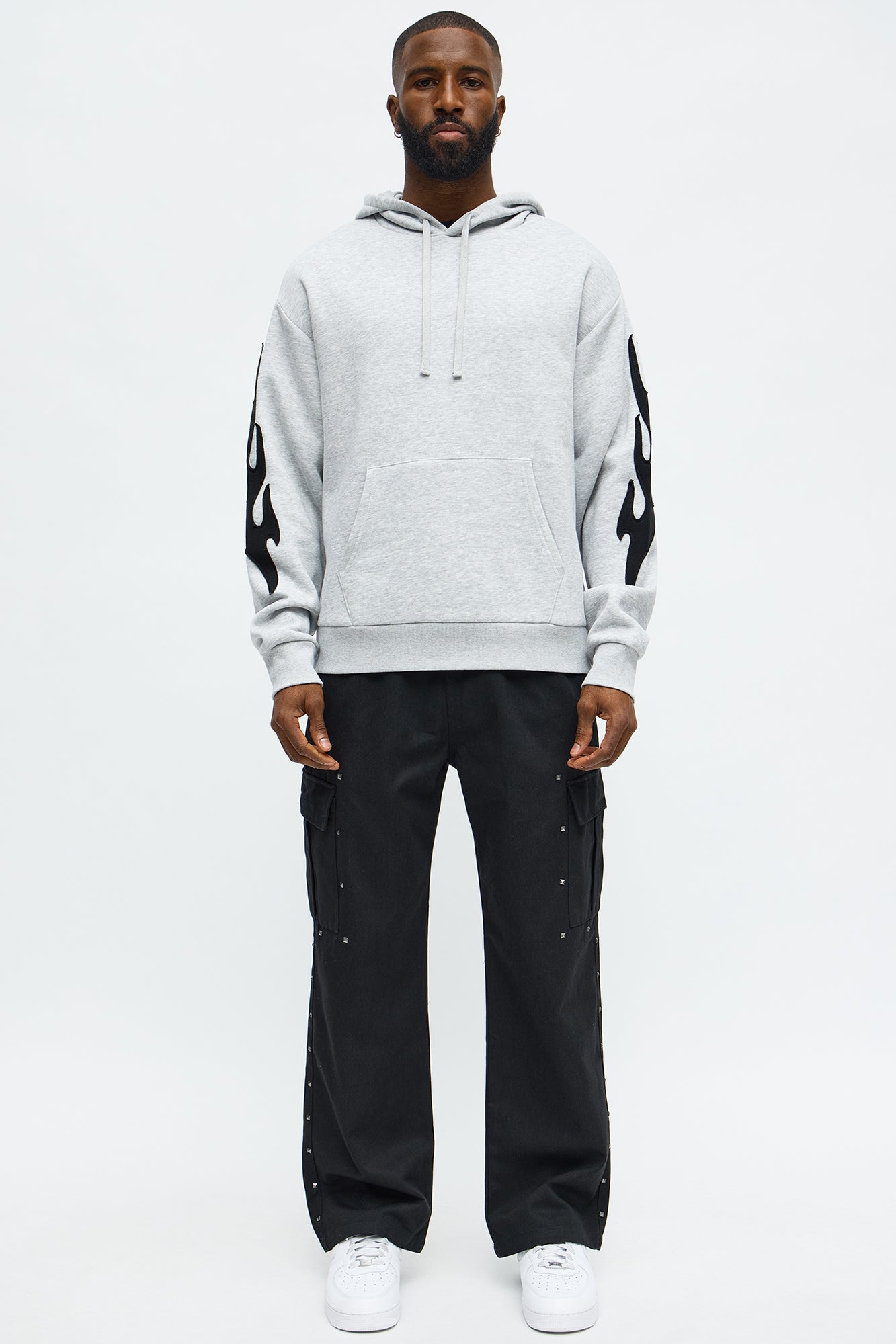 Flame Time Tayson Hoodie - Heather Grey
