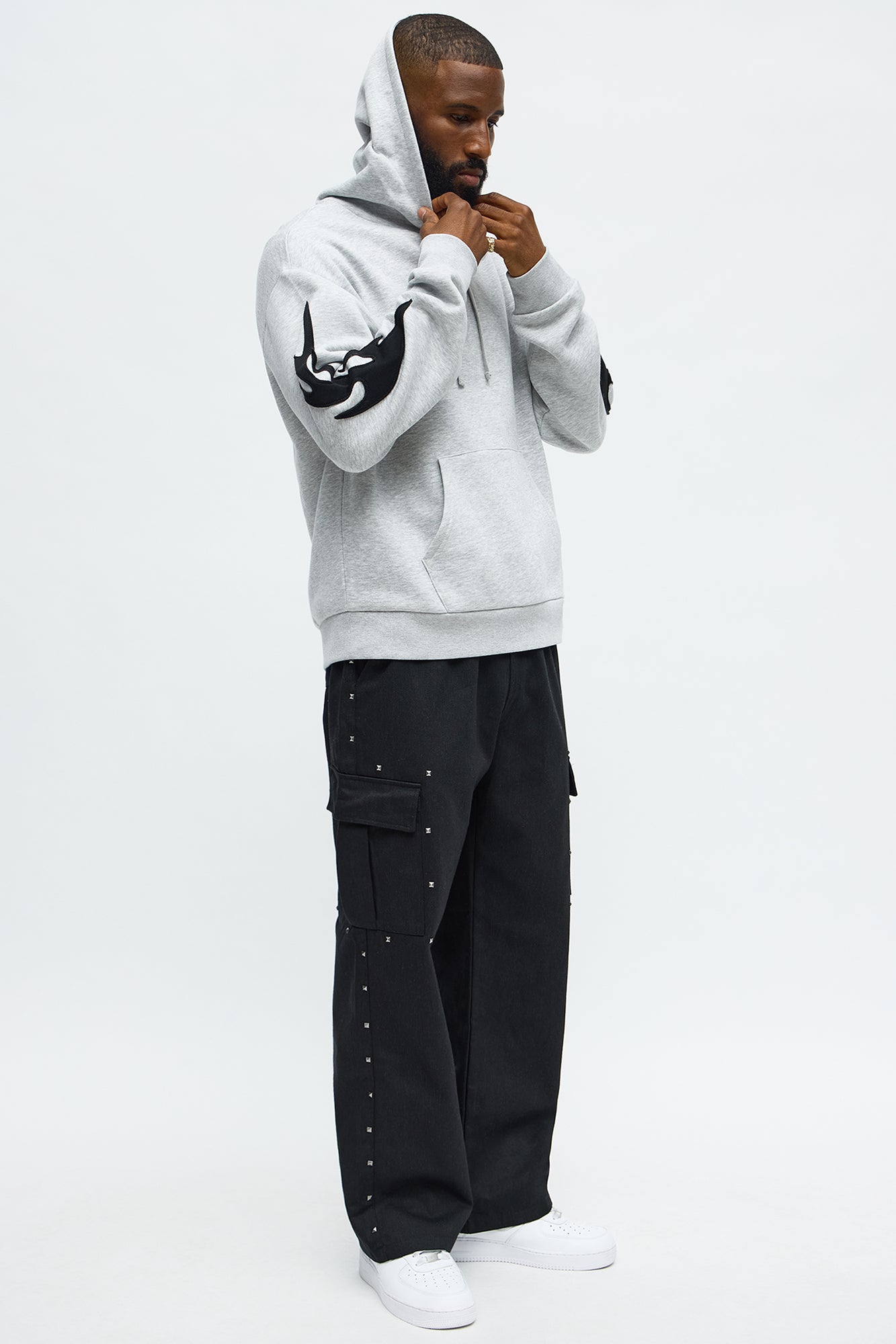 Flame Time Tayson Hoodie - Heather Grey