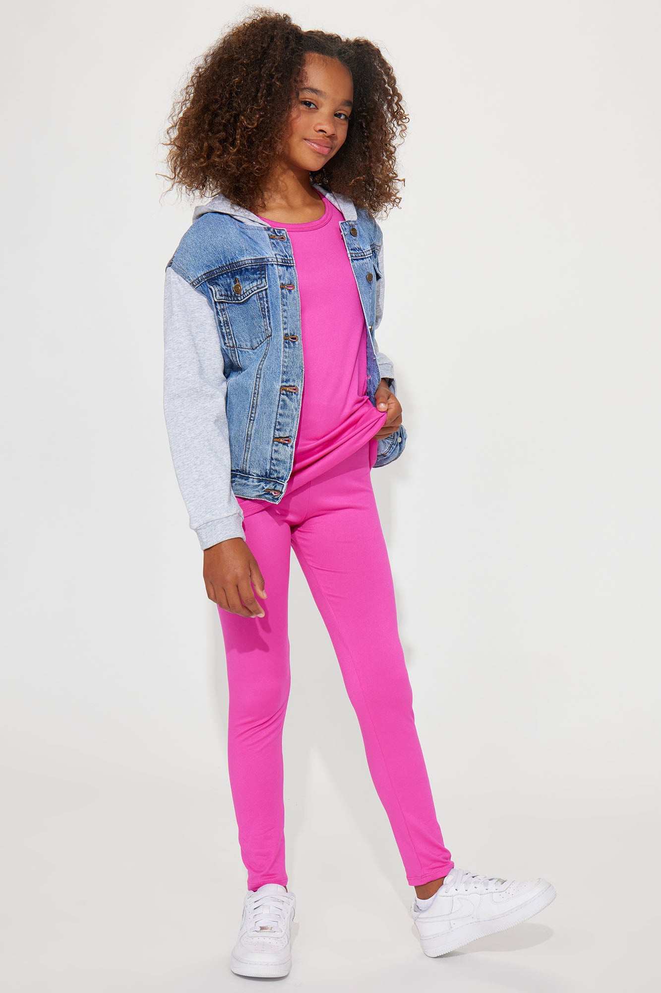 Mini Weekend Vibes II Legging Set - Fuchsia