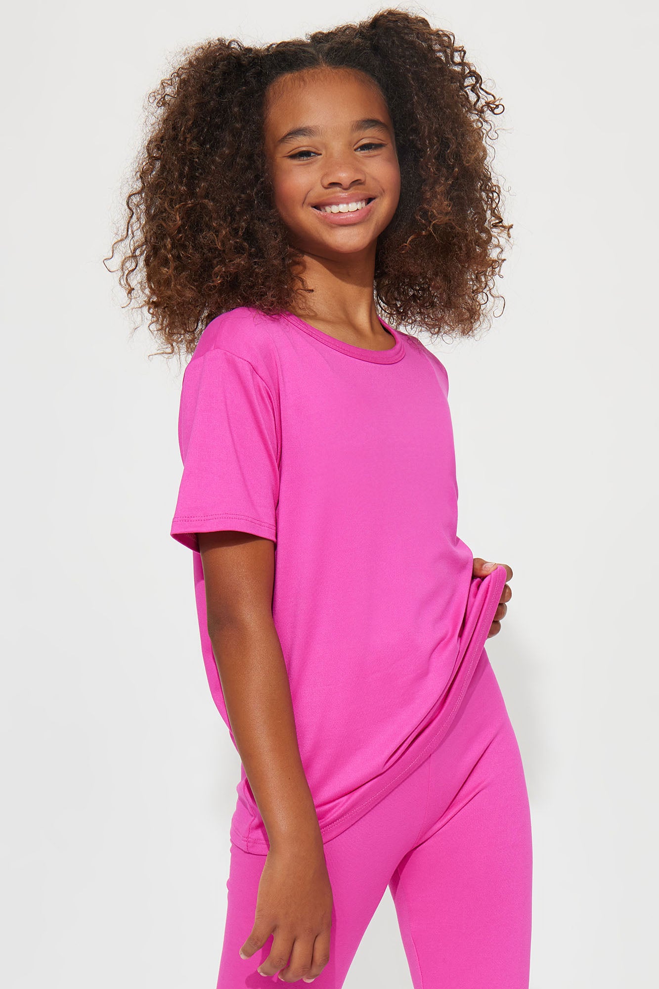 Mini Weekend Vibes II Legging Set - Fuchsia