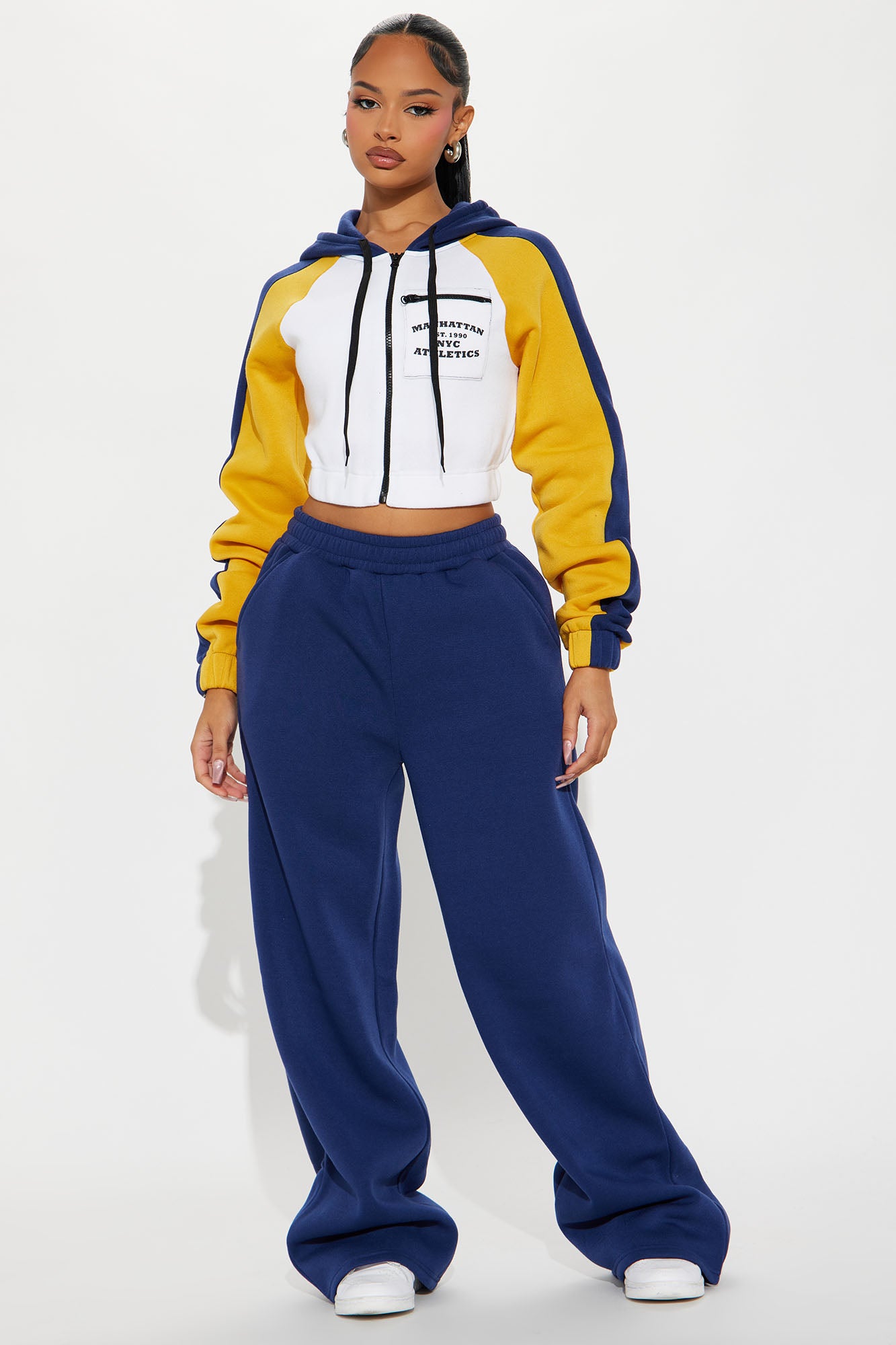 Manhattan Fleece Pant Set - Navy