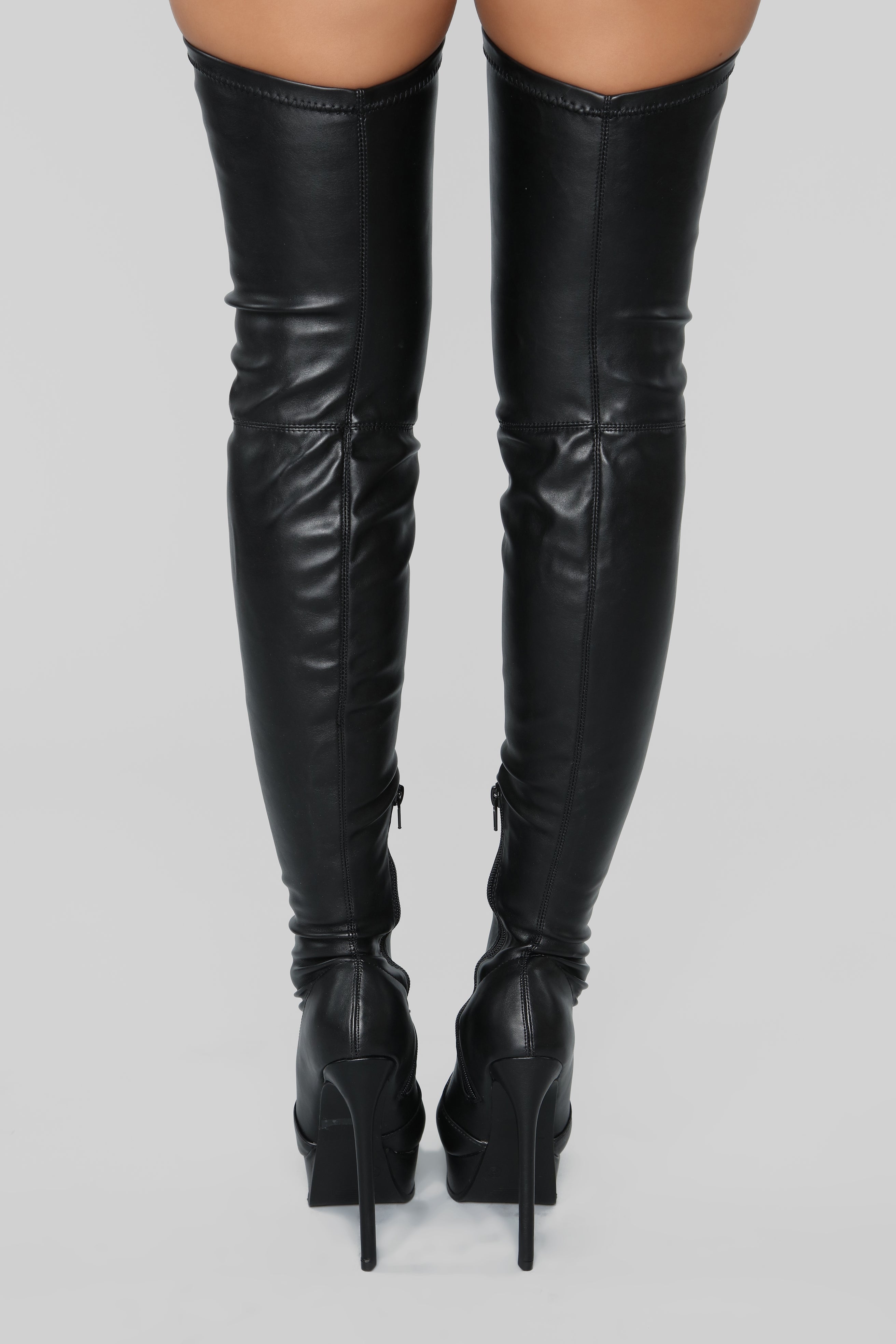 Envious Much Faux Leather Heeled Boot - Black