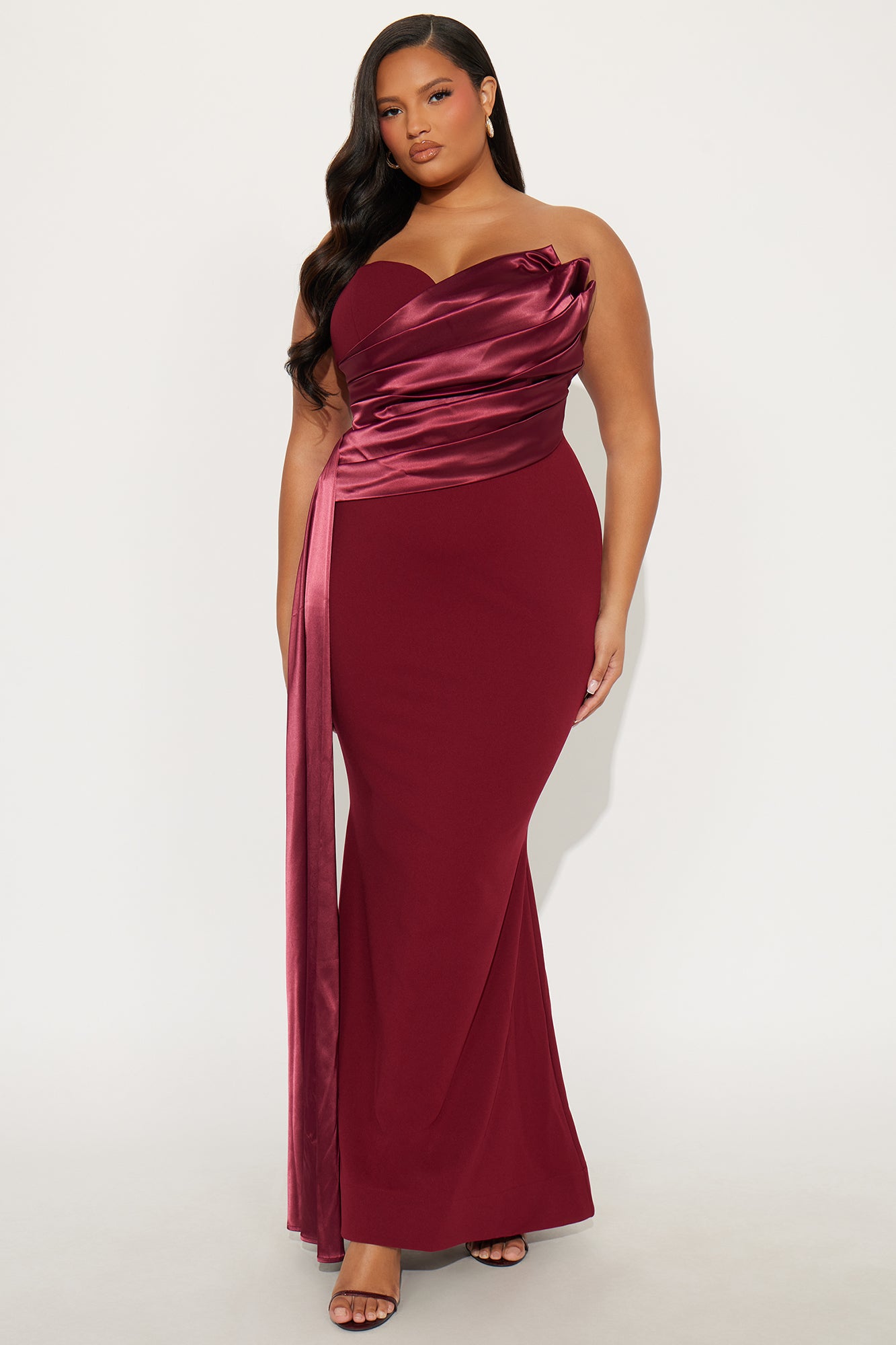 Katarina Maxi Gown Dress - Burgundy