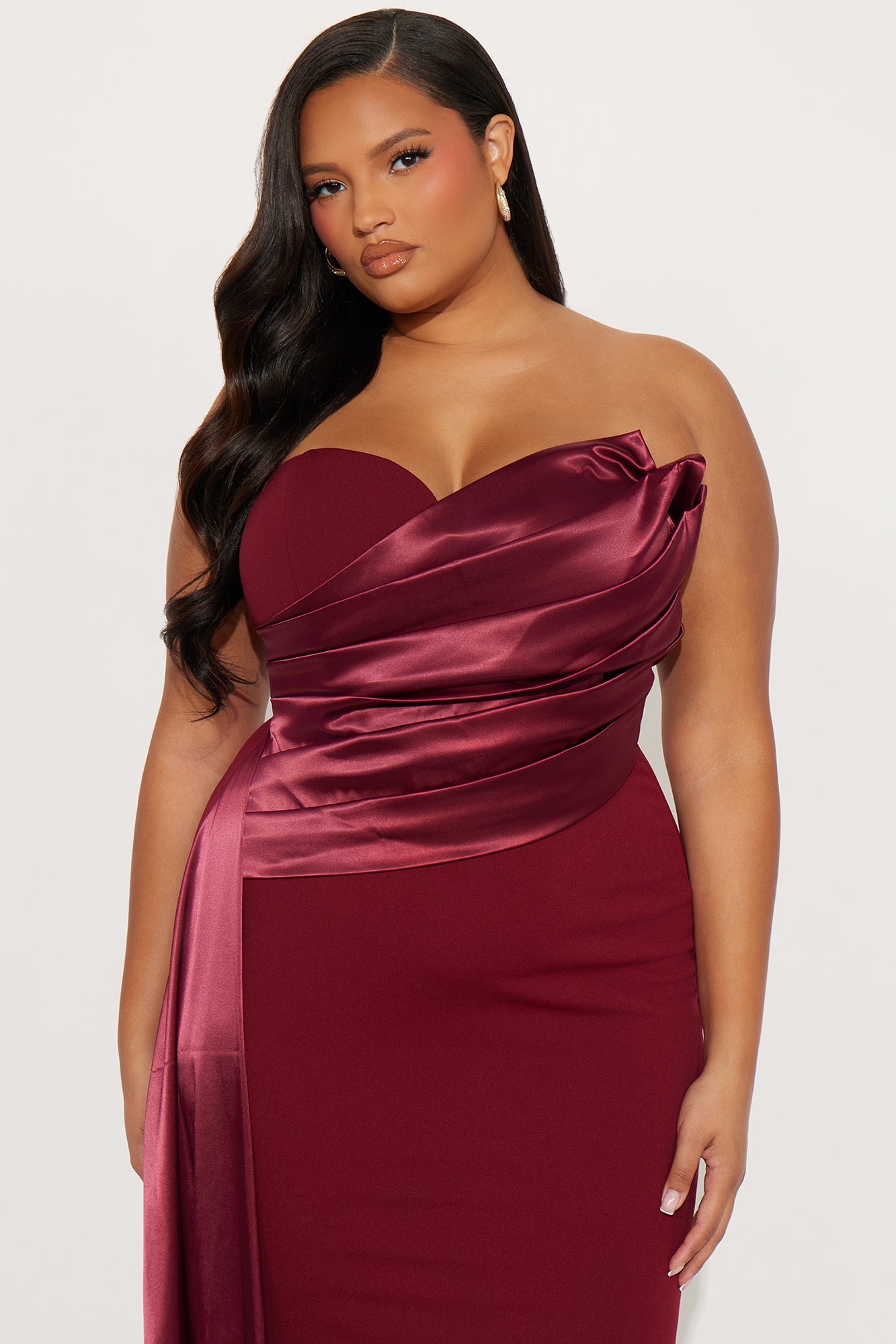 Katarina Maxi Gown Dress - Burgundy