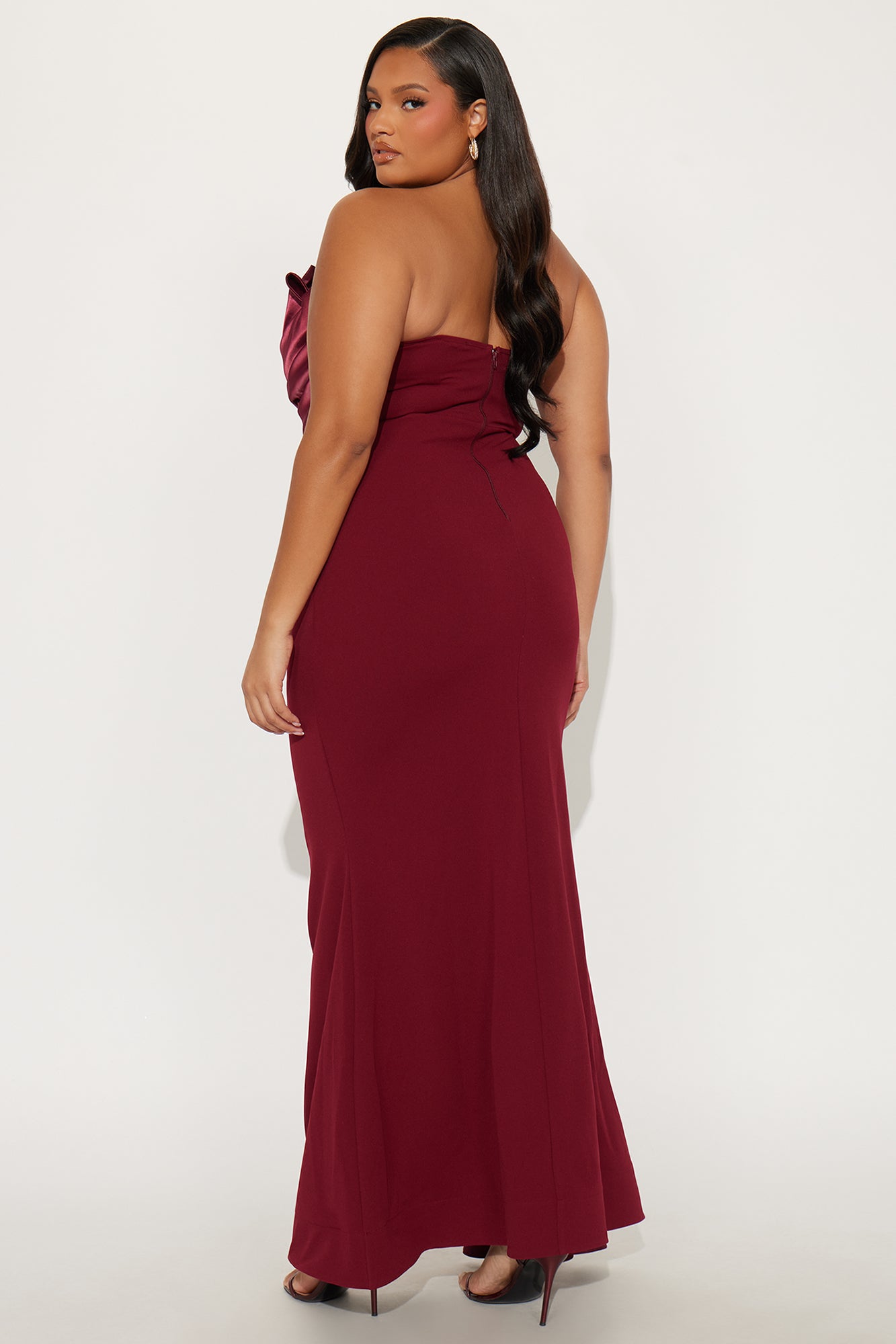 Katarina Maxi Gown Dress - Burgundy