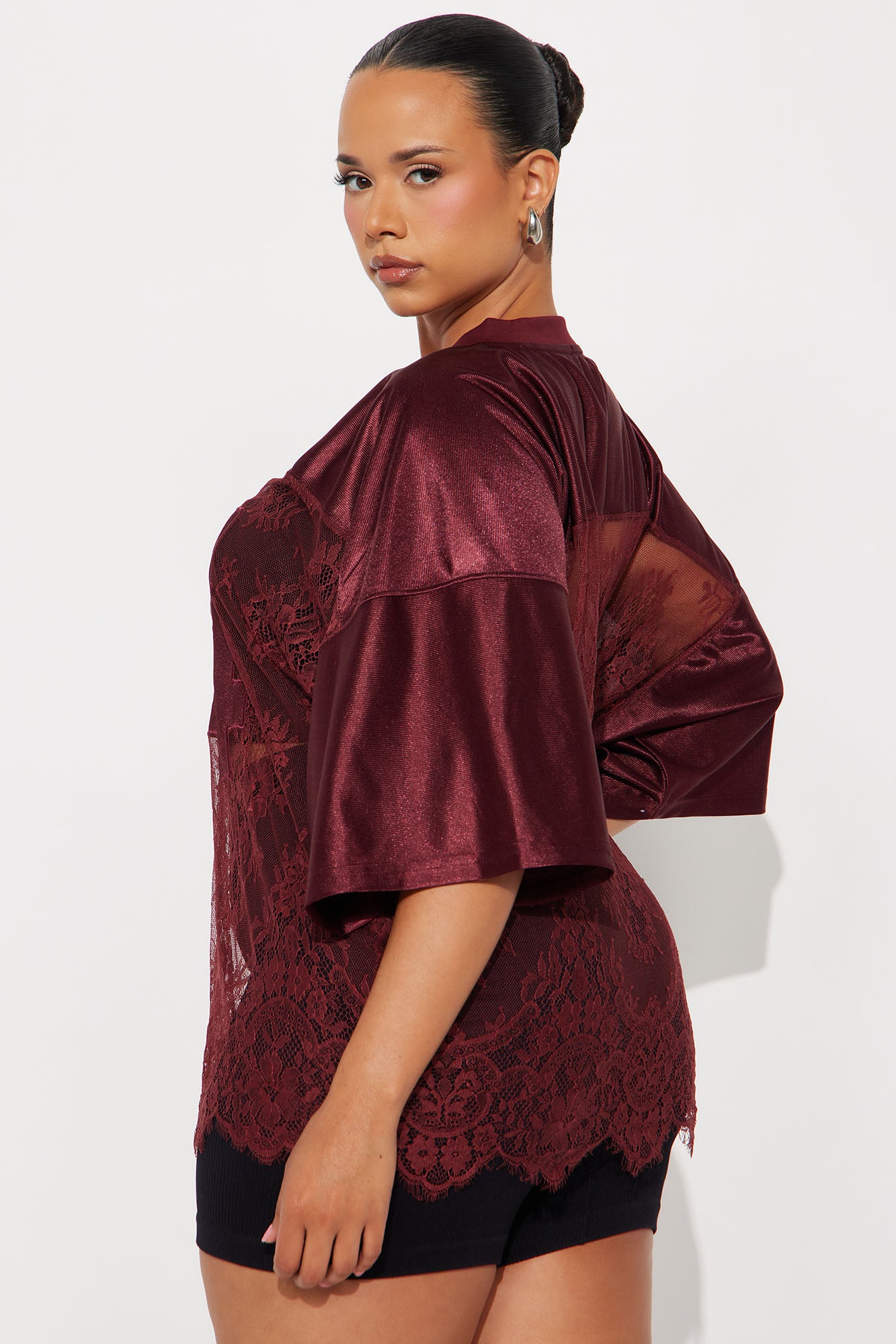 Play Pretty 24 Lace Jersey - Burgundy