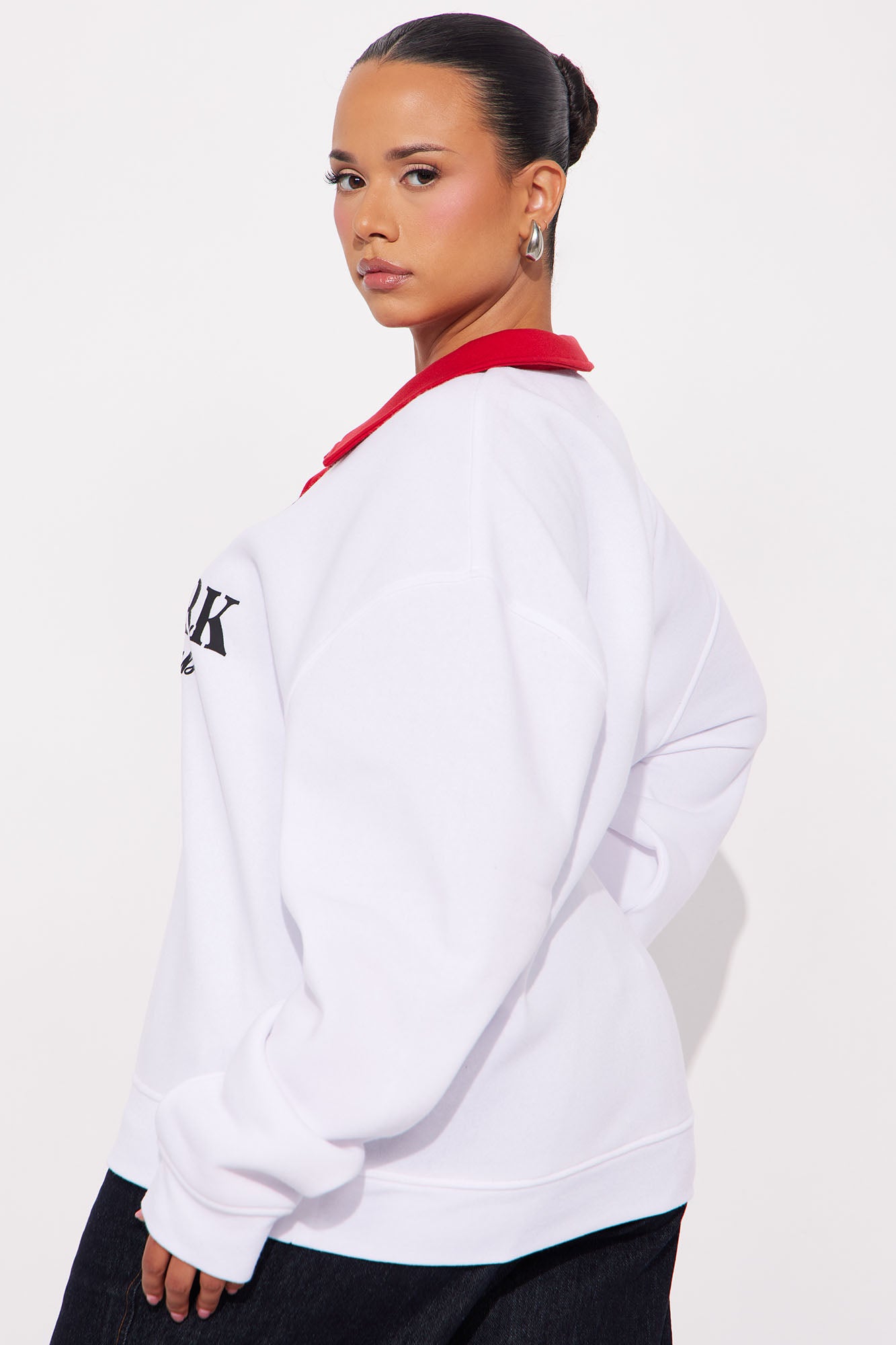 NYC Coffee Club Fleece Rugby Sweatshirt - White
