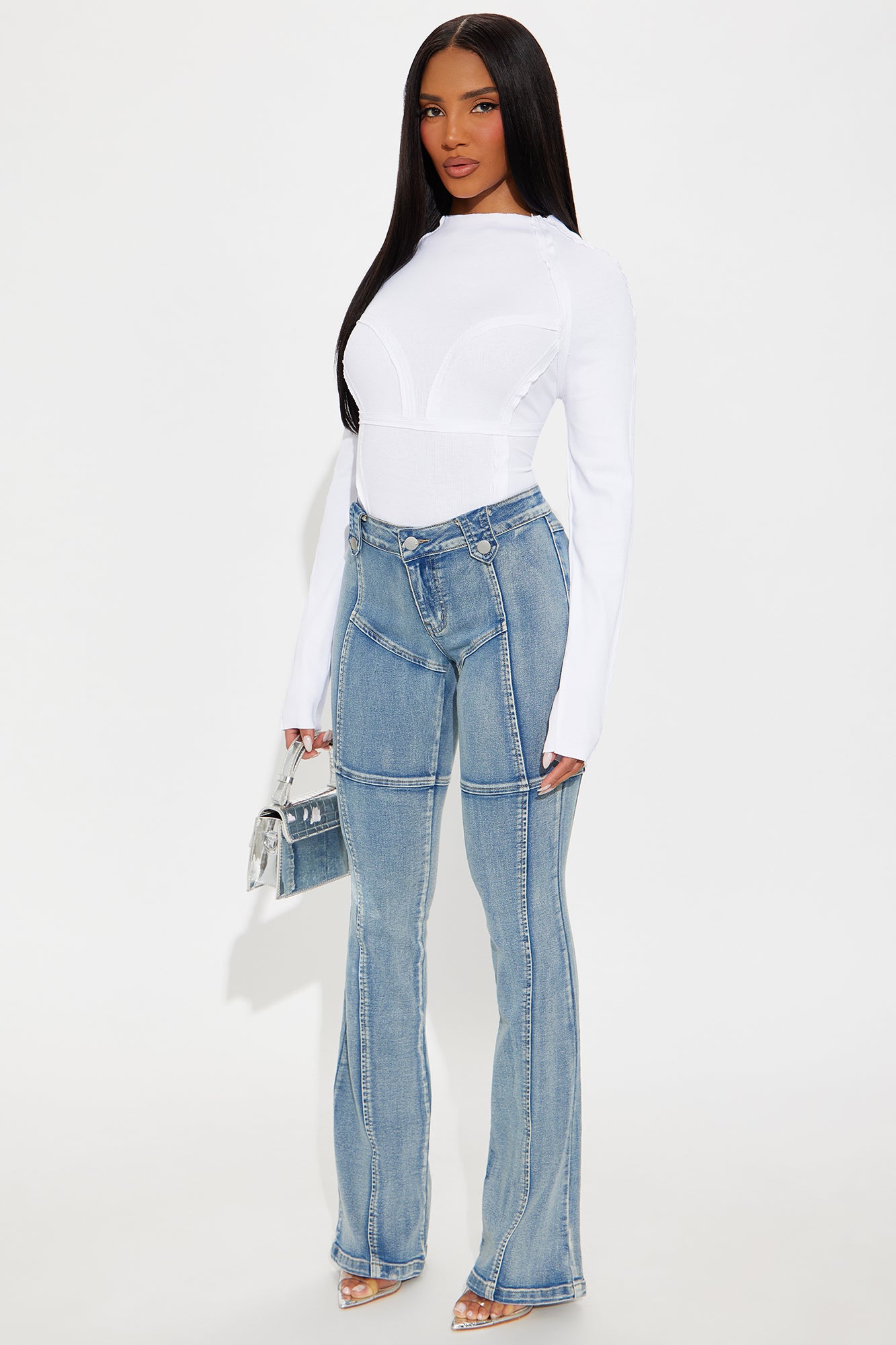 Jaw Dropper Low Rise Bootcut Jeans - Medium Wash