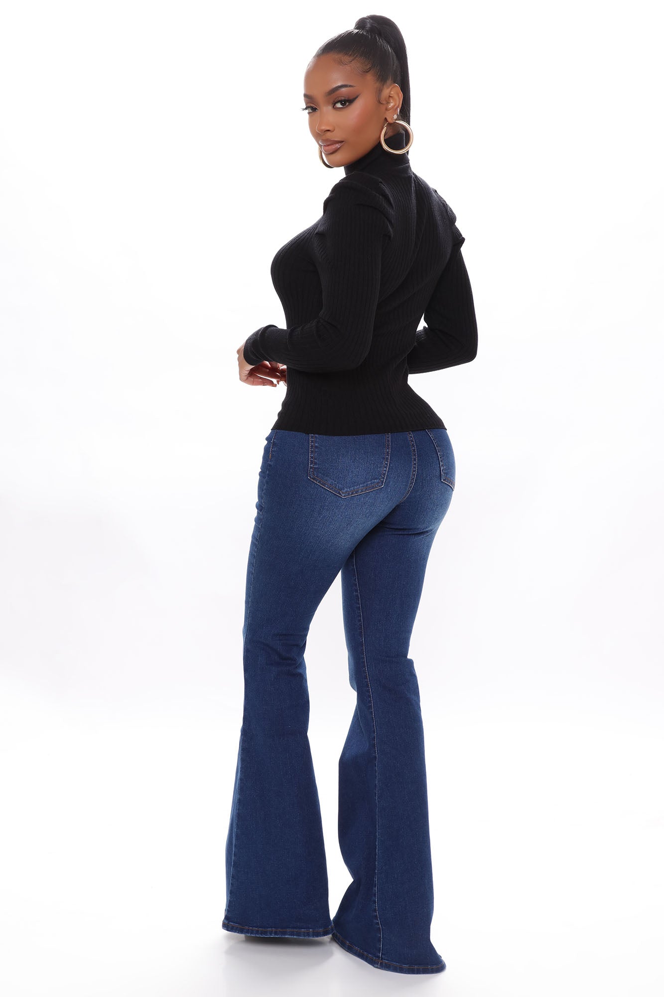 Get On With It Turtleneck Sweater - Black