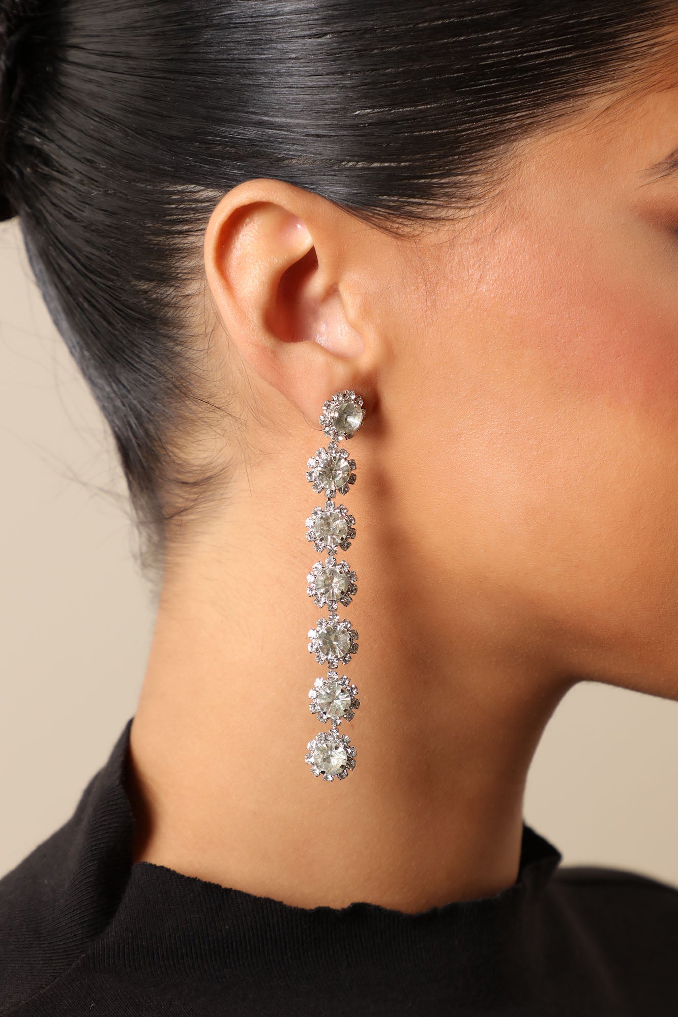 Keep Him Around Drop Earrings - Silver