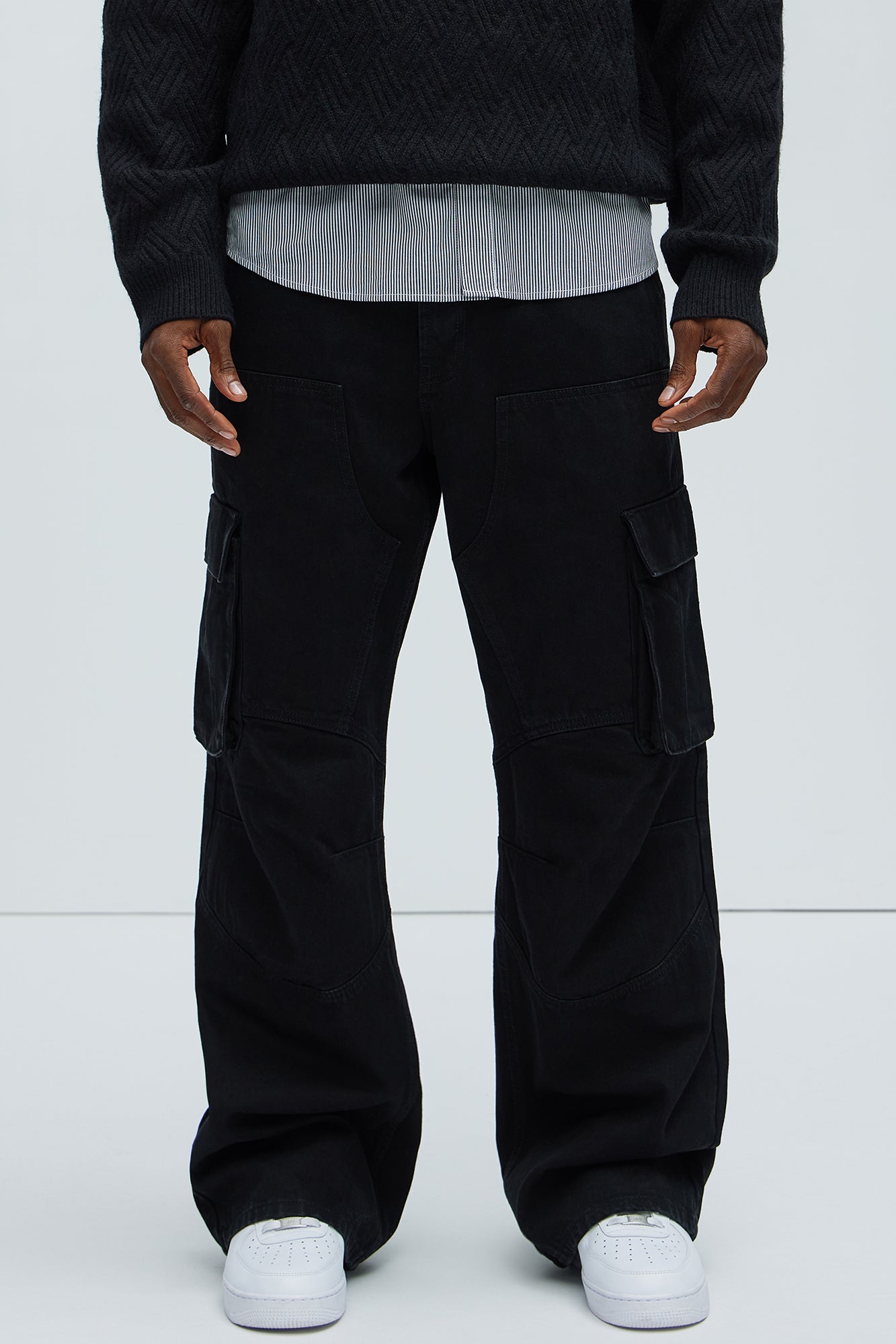 Micah Baggy Moto Jeans - Black