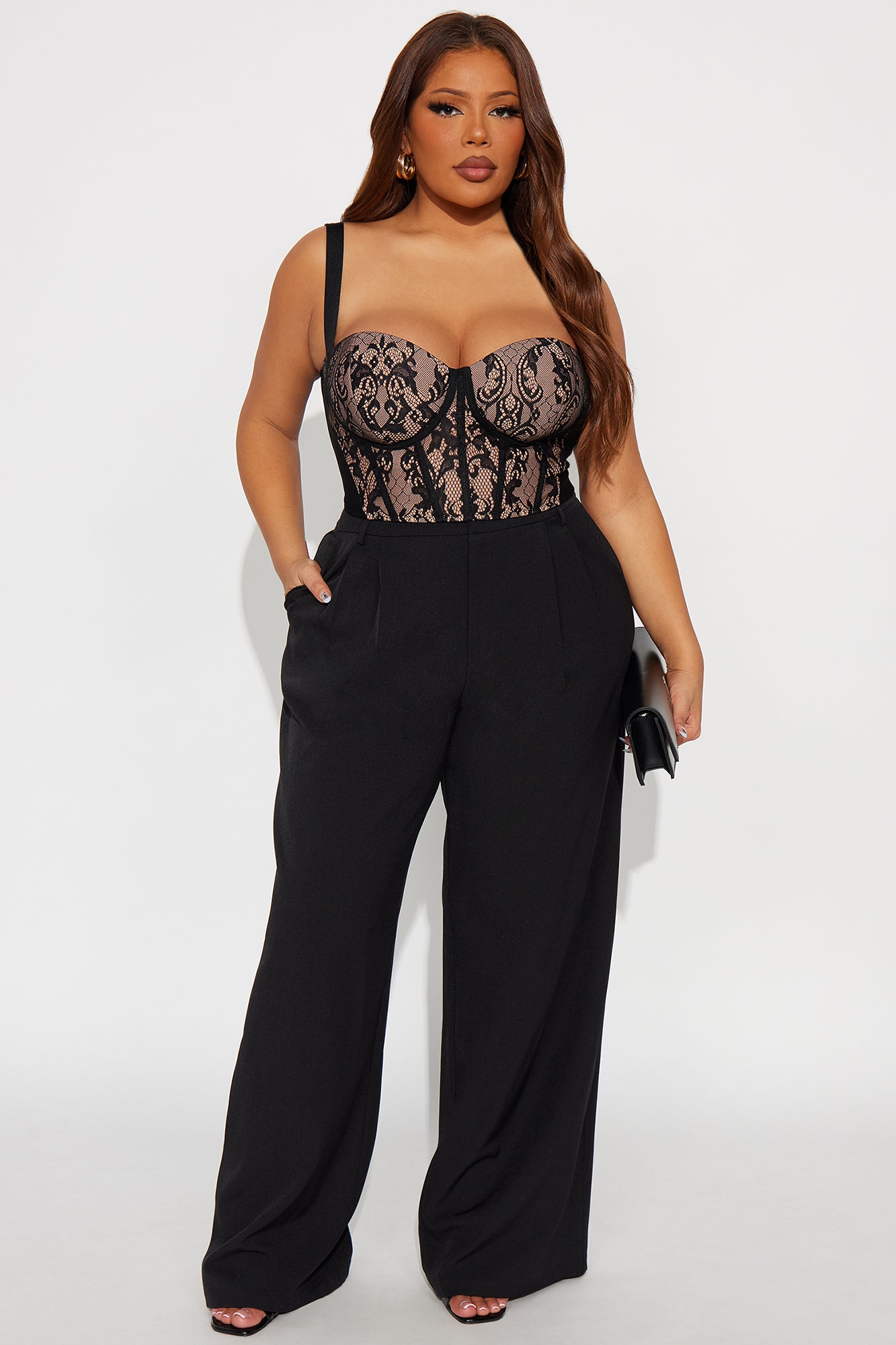 Moon Bandage Corset Top - Black