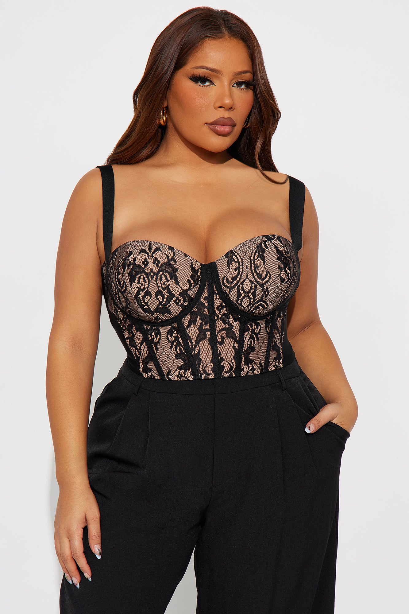 Moon Bandage Corset Top - Black
