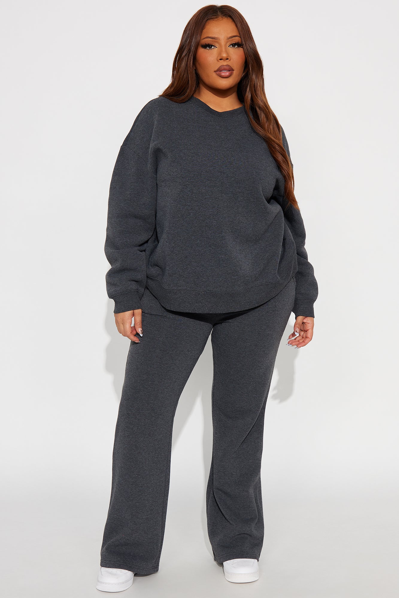 Candice Oversized Crewneck Sweatshirt - Charcoal