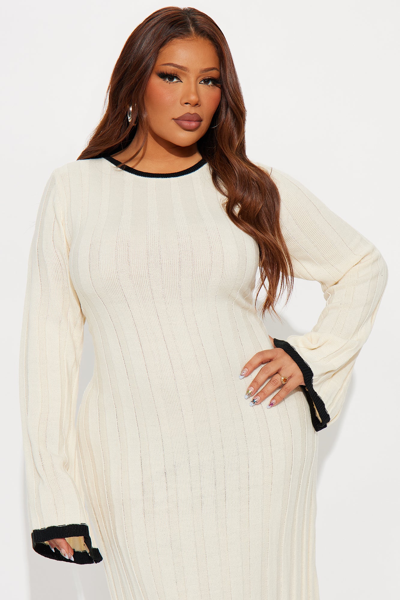 Deeply Valued Sweater Maxi Dress - Cream