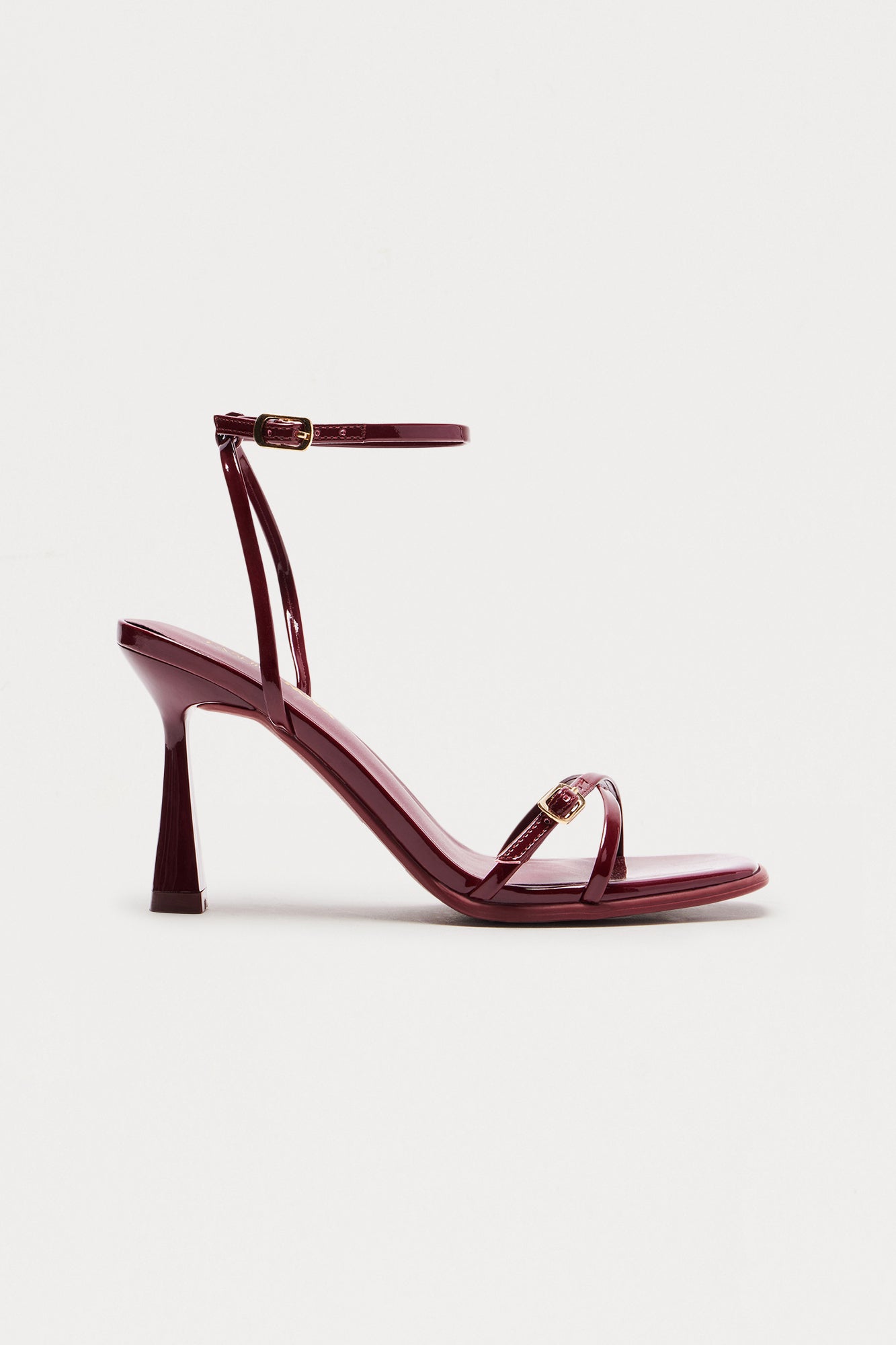 Roma Buckle Heels - Burgundy