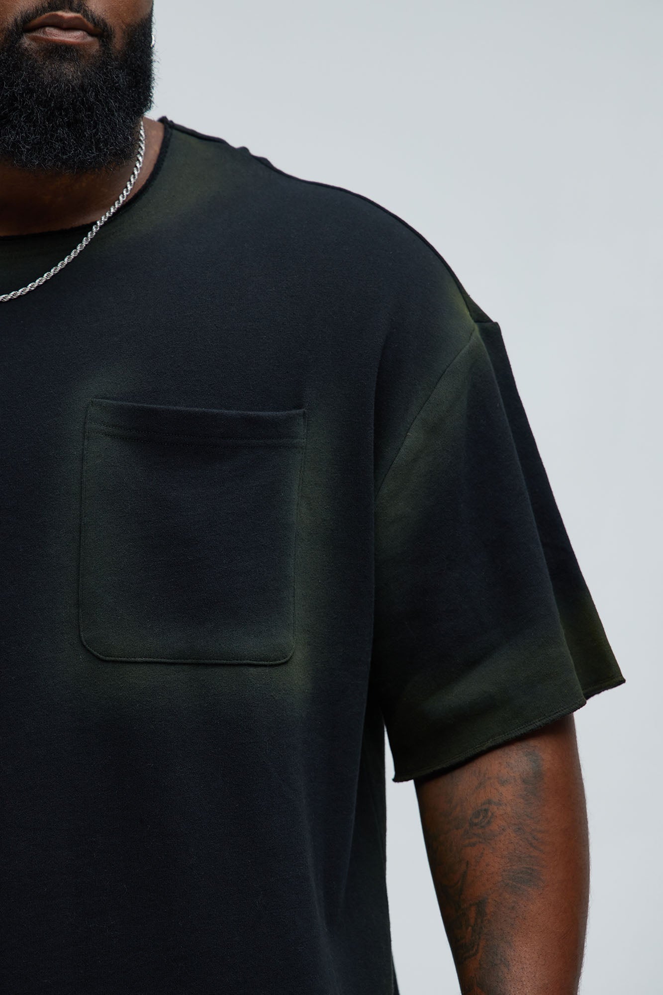 Tayson Blurred Lines Relaxed Fleece Tee - Black