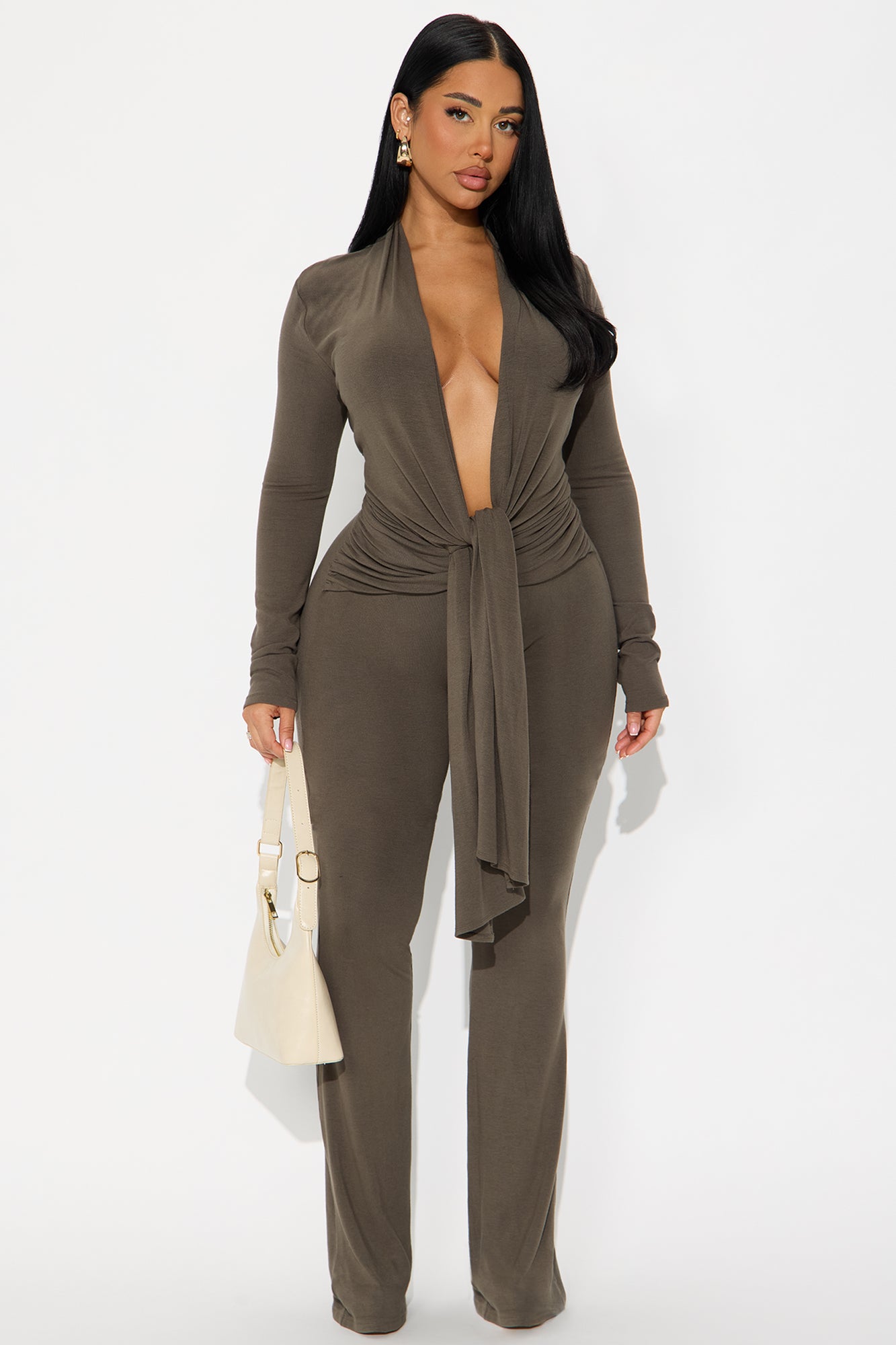 Addison Long Sleeve Jumpsuit - Olive