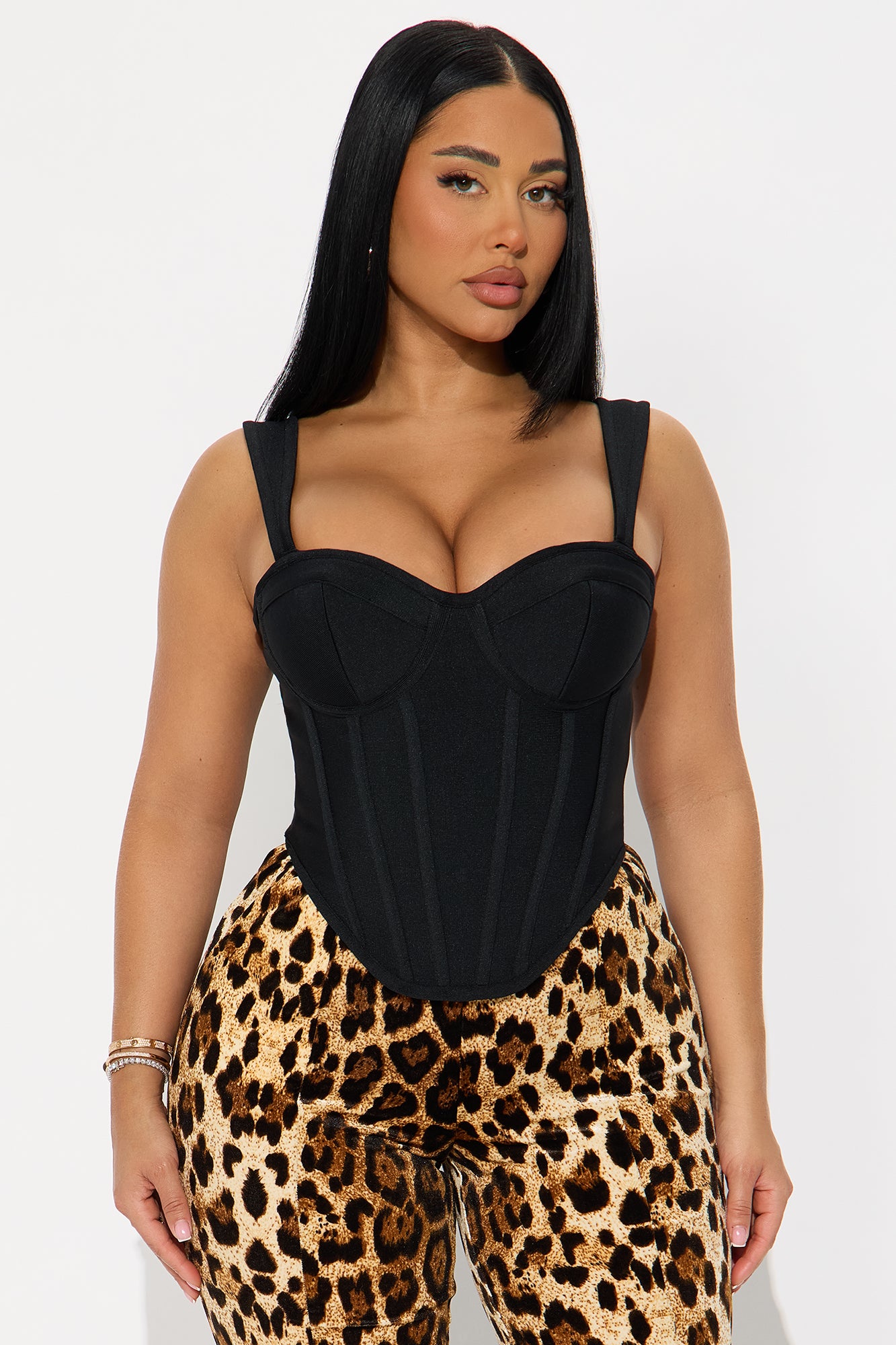 Cece Bandage Corset Top - Black