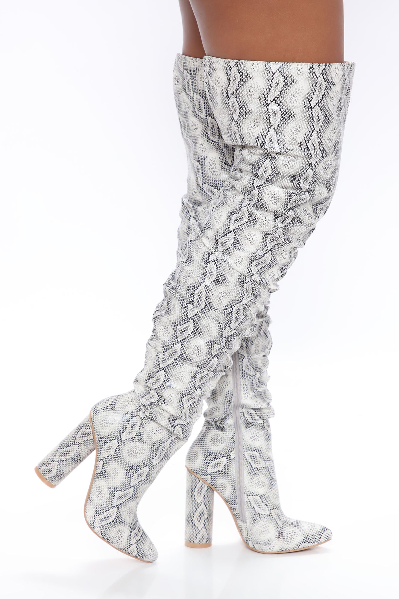 Not Playing Around Heeled Boots - Black/White
